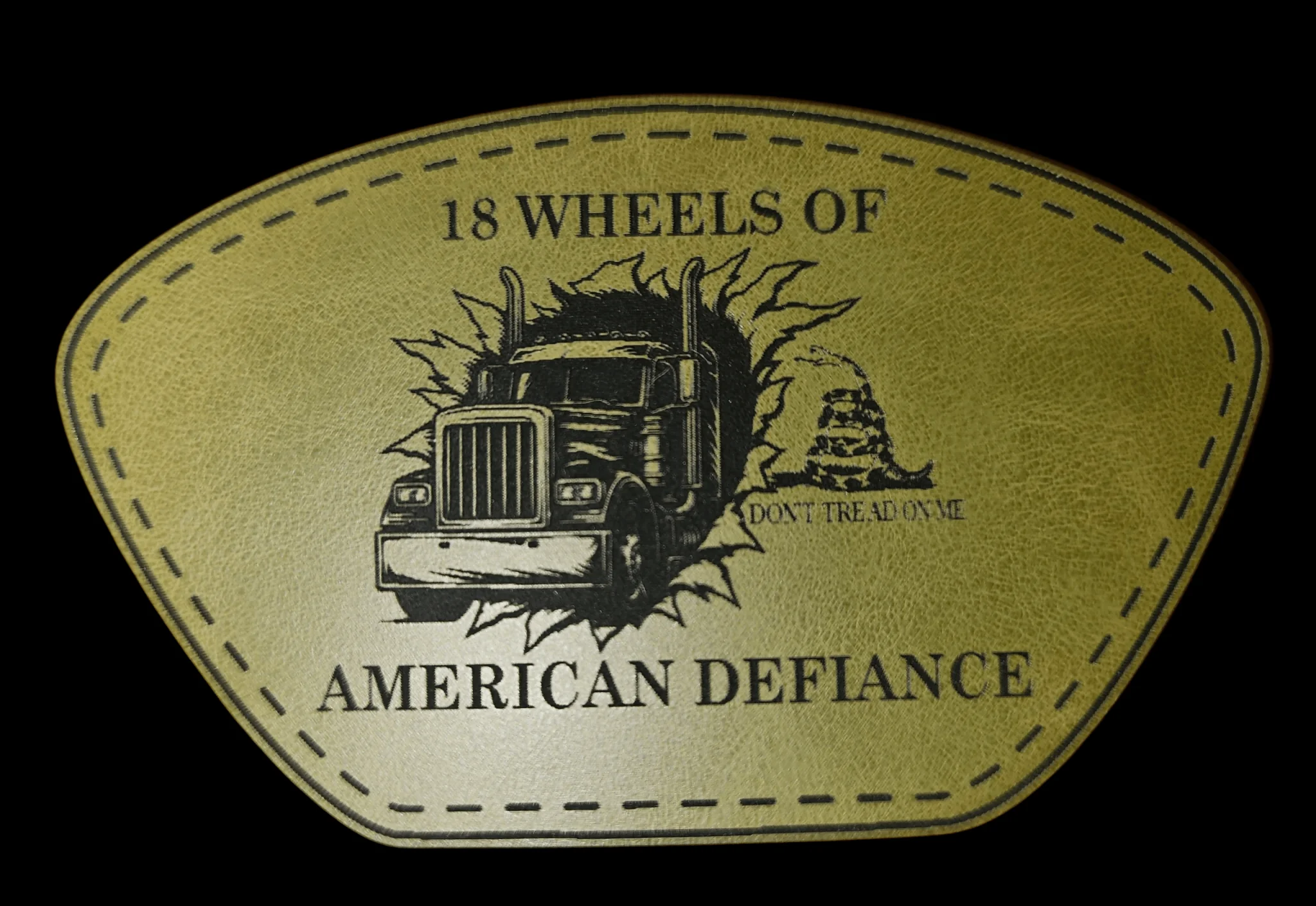 18 Wheels of American Defiance Busting Through Don't Tread Flag