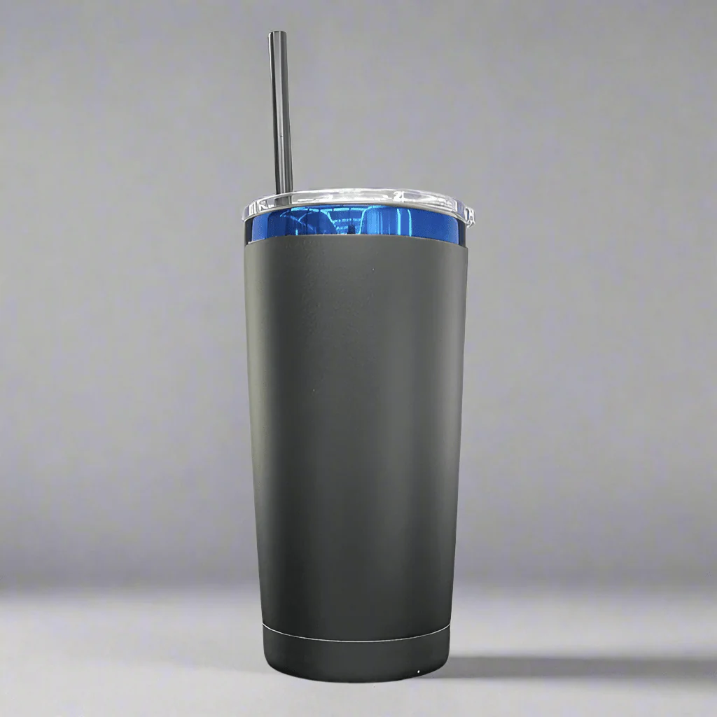 20oz Blue Plated Tumbler - Black