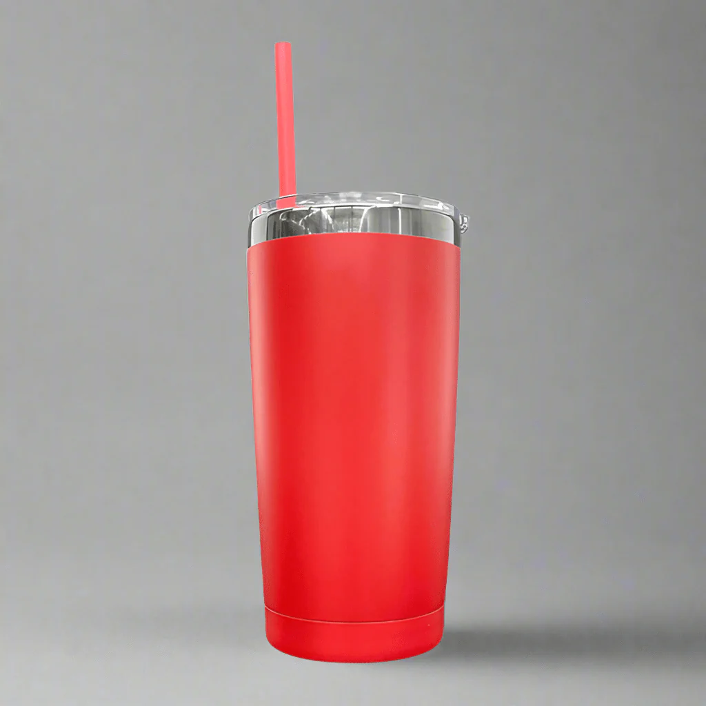 20oz Mirror Black Plated Tumbler - Red