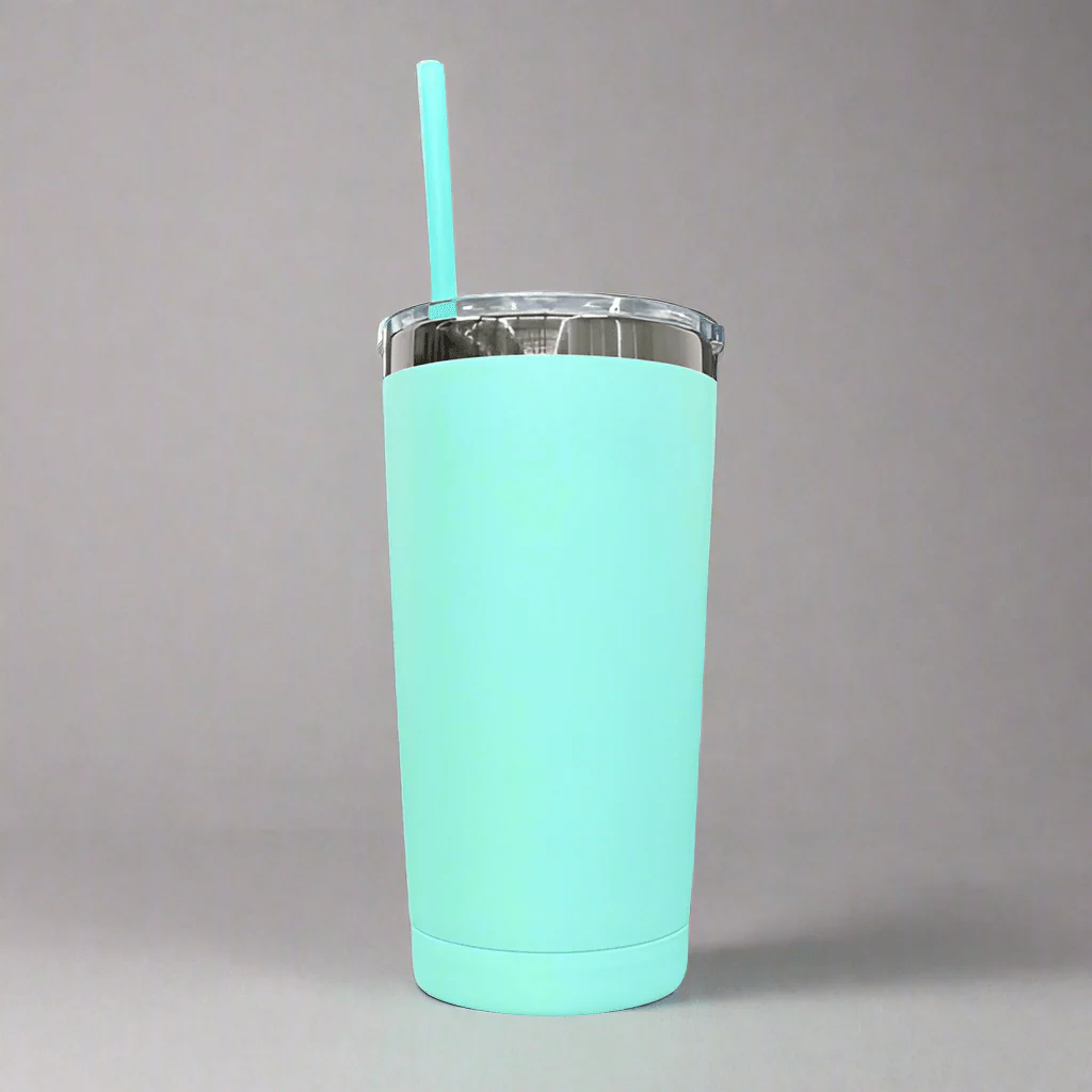 20oz Mirror Black Plated Tumbler - Turquoise