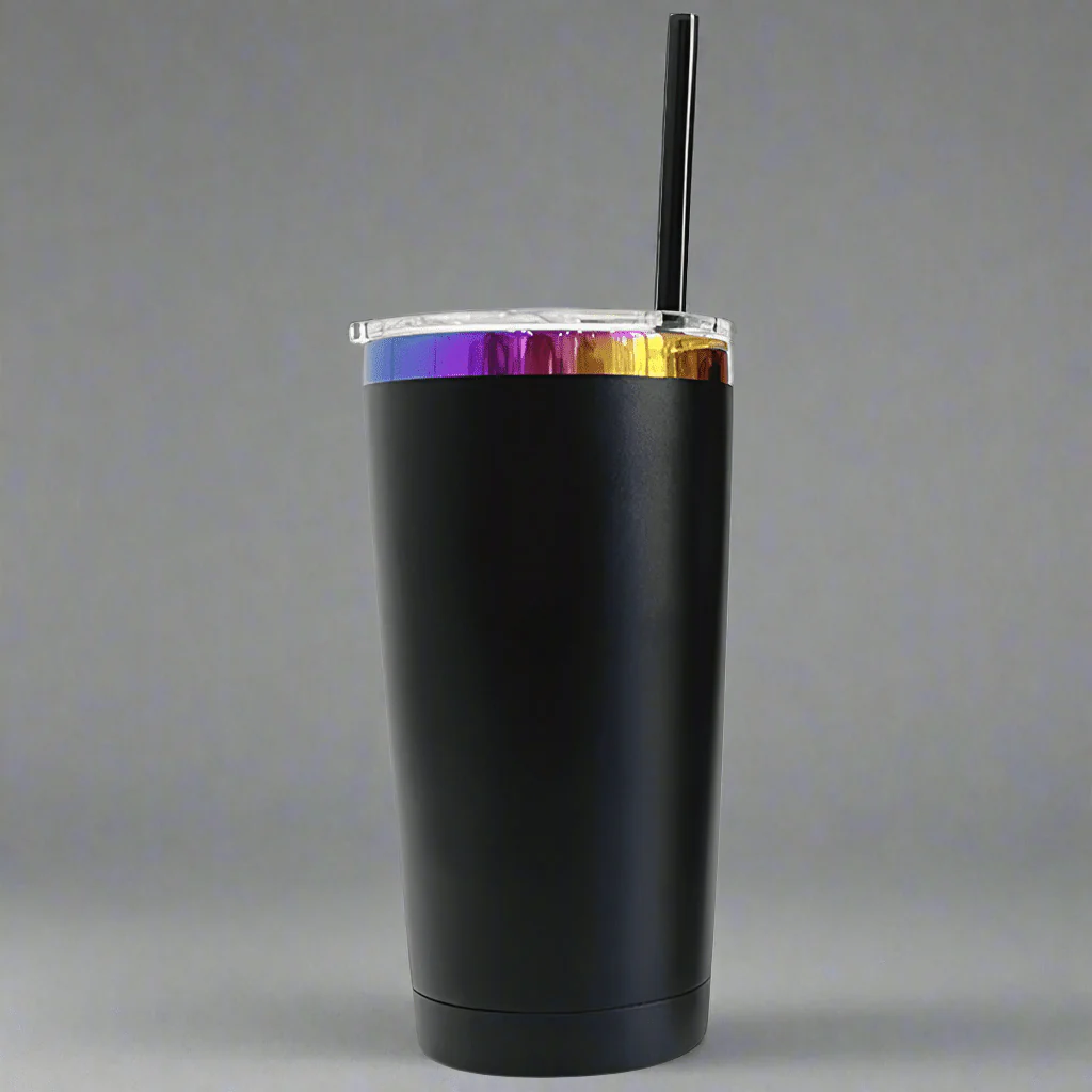 20oz Rainbow Plated Tumbler - Black