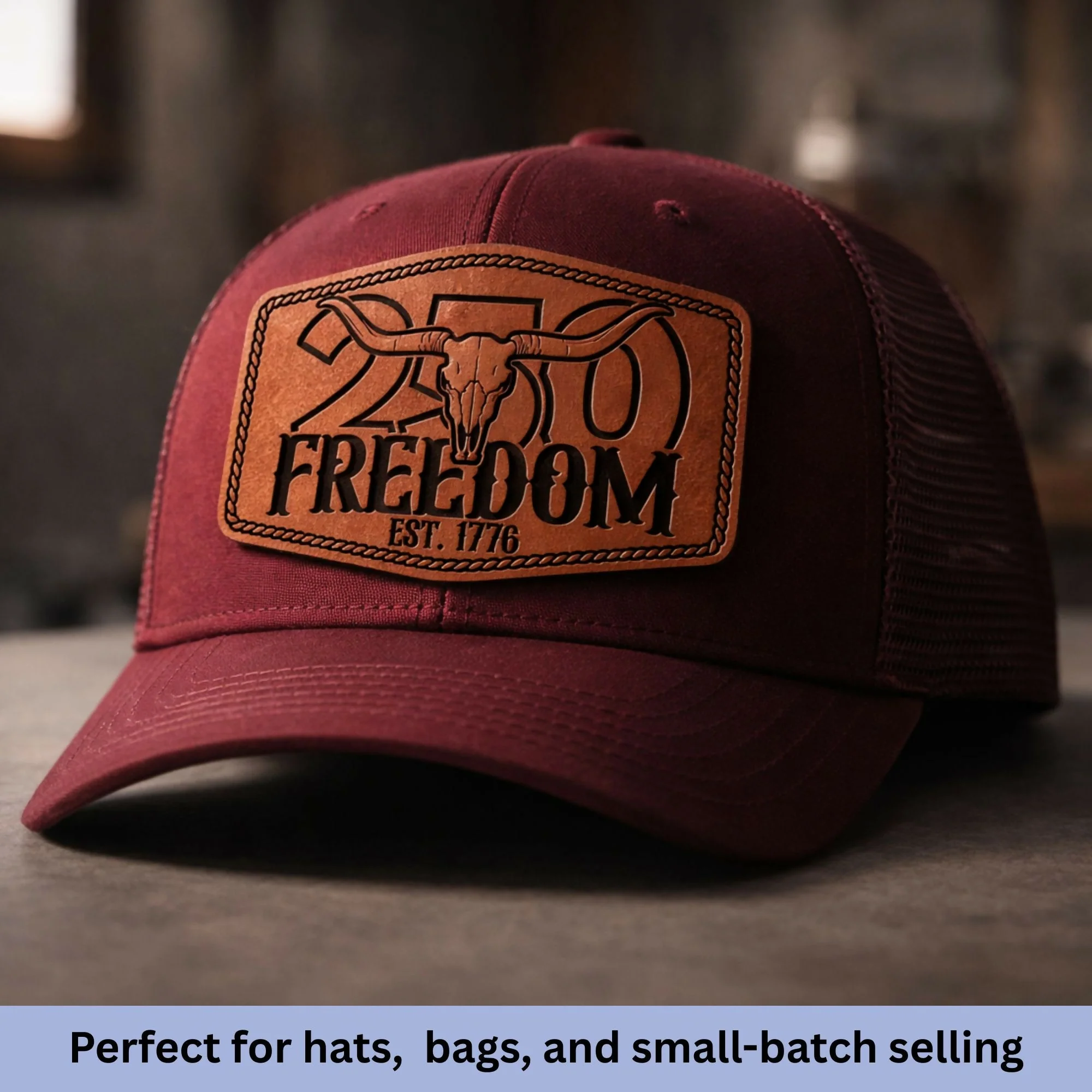 250 Freedom Skull Patch SVG | Western Laser Patch Design - Image 4