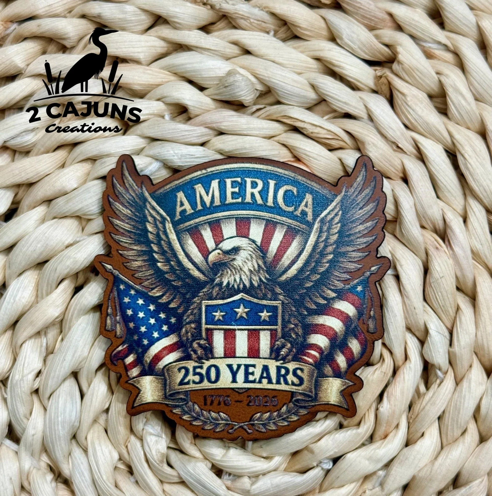 250 Years America Patriotic UV Printed Die Cut Patch