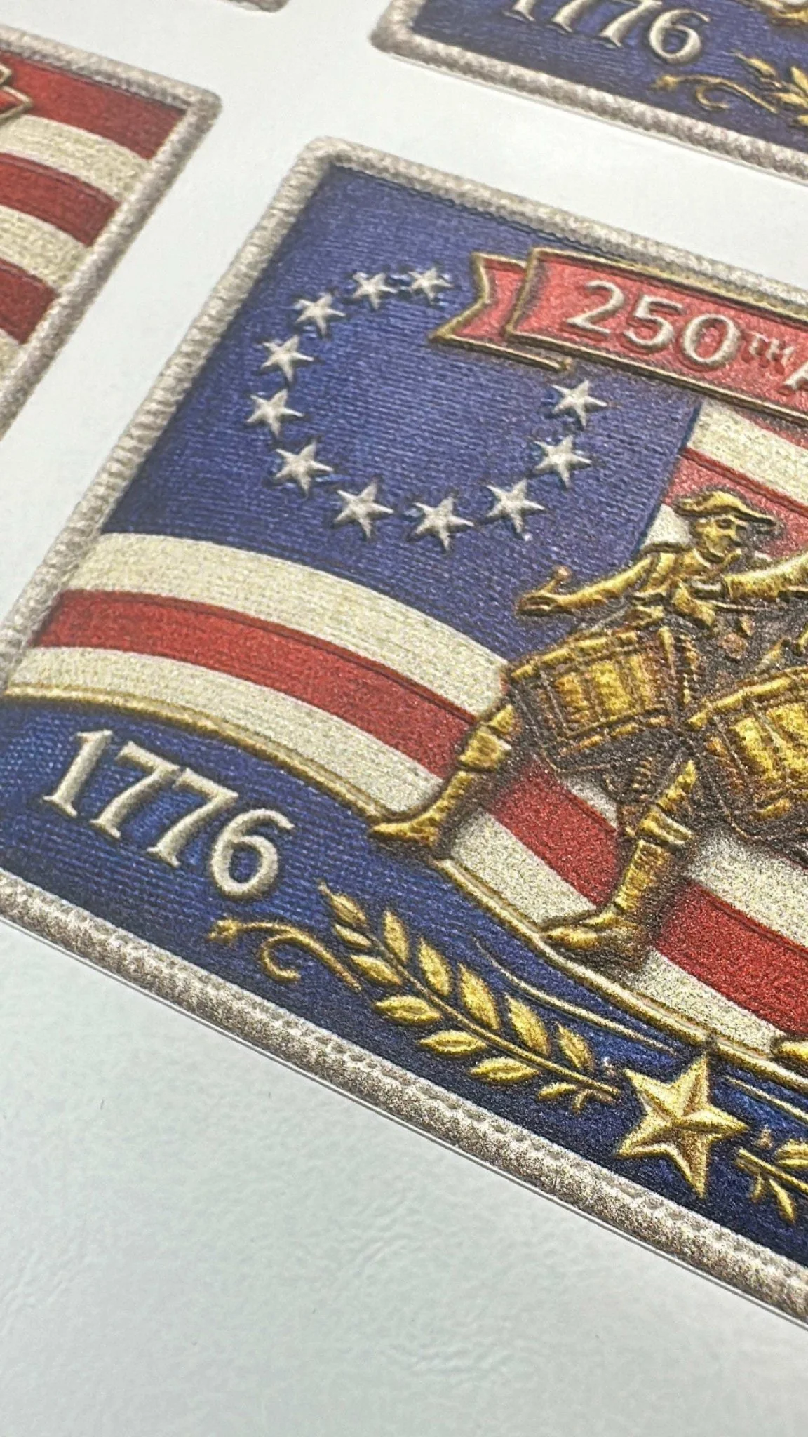 250th Anniversary UV Printed Leatherette Hat Patch – 1776–2026 America Birthday Patch – Patriotic Trucker Hat Patch – USA 250th Celebration - Image 3