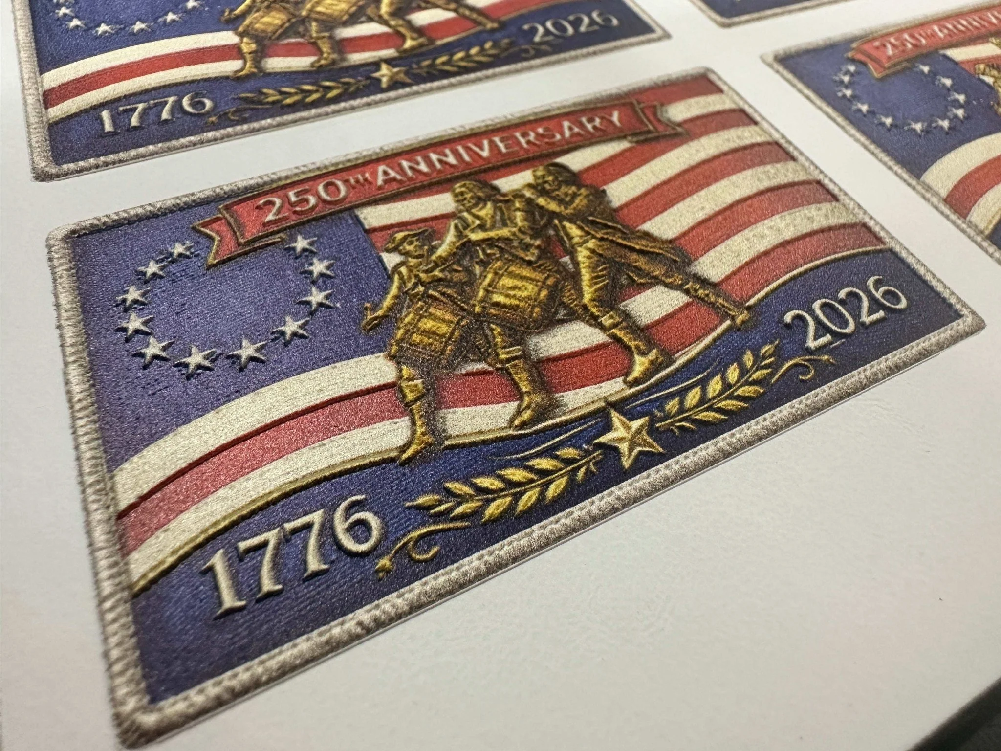 250th Anniversary UV Printed Leatherette Hat Patch – 1776–2026 America Birthday Patch – Patriotic Trucker Hat Patch – USA 250th Celebration - Image 5