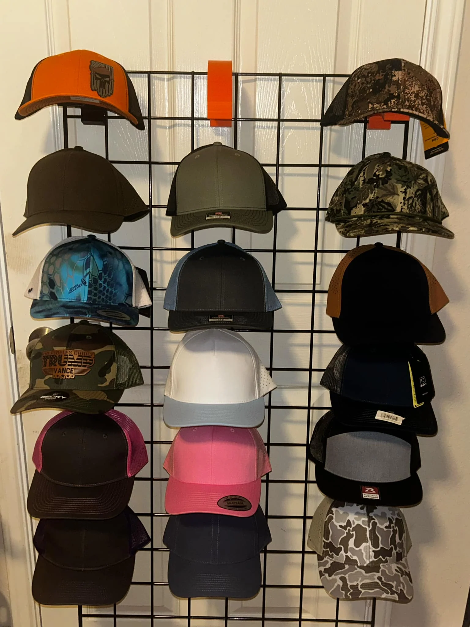 3D Printed Grid Wall Hat Hanger - Image 3