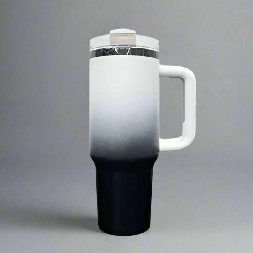 40oz Mirror Black Plated Tumbler - Ombre Black