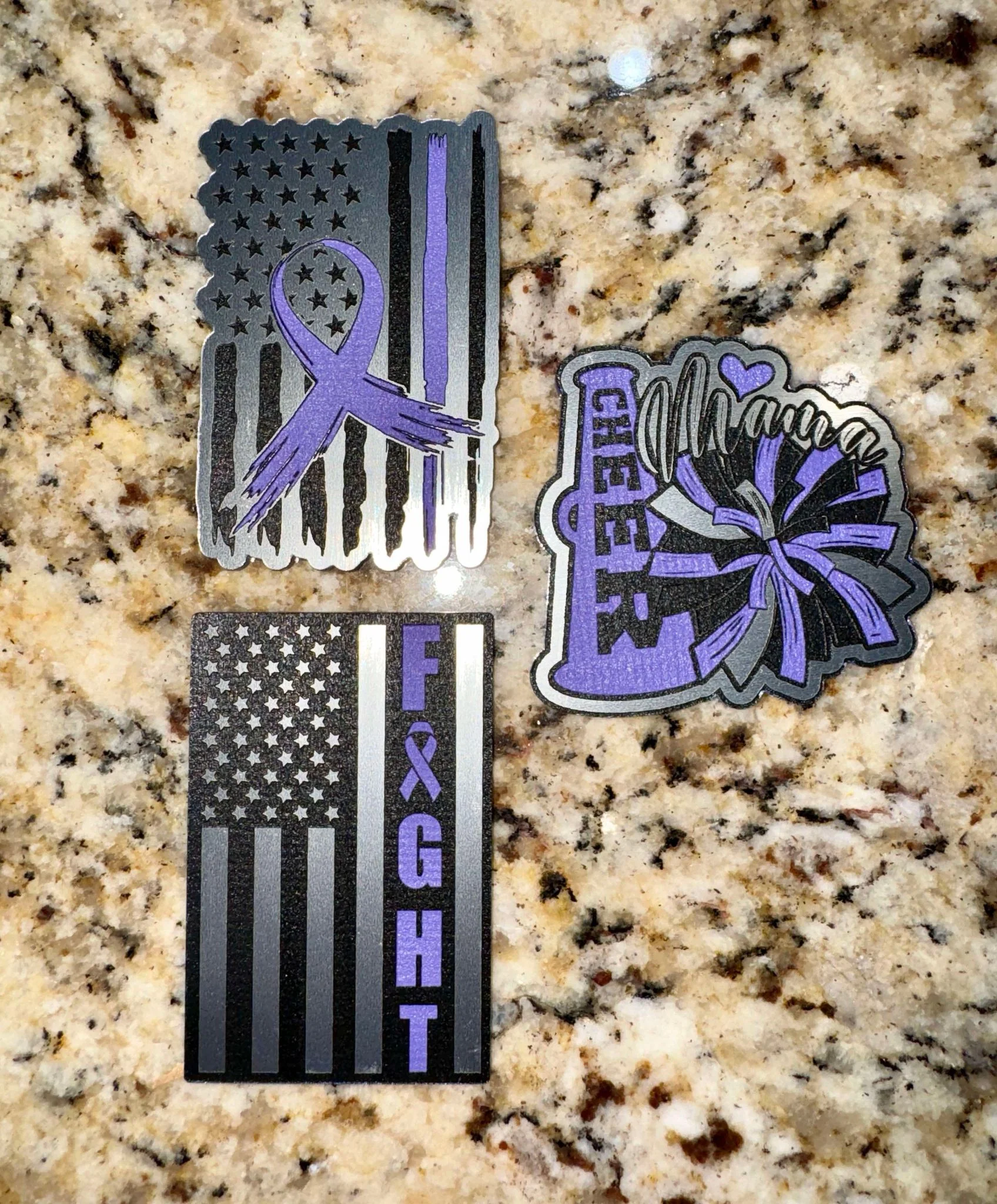 Acrylic: Stainless / Black / Purple TriLayer Durra-Bull™ Laserable Panels (12"x24") - Image 3