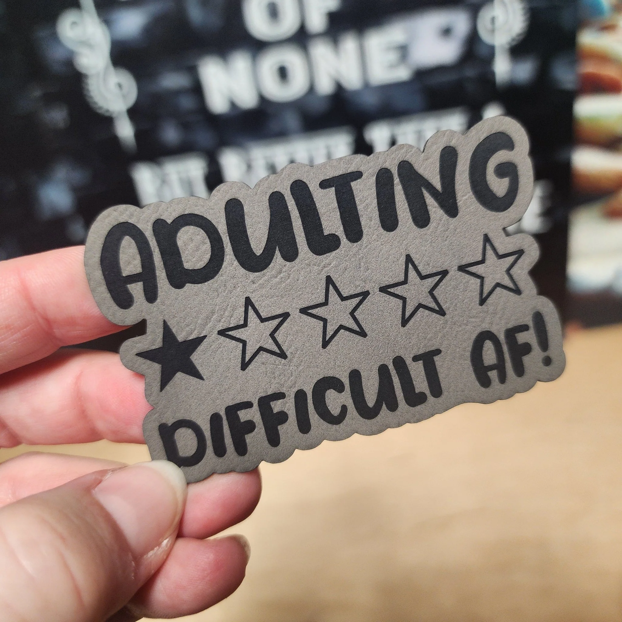 Adulting is Hard AF! Engraved Leatherette Hat Patch - MR01 (Choose Your Color)