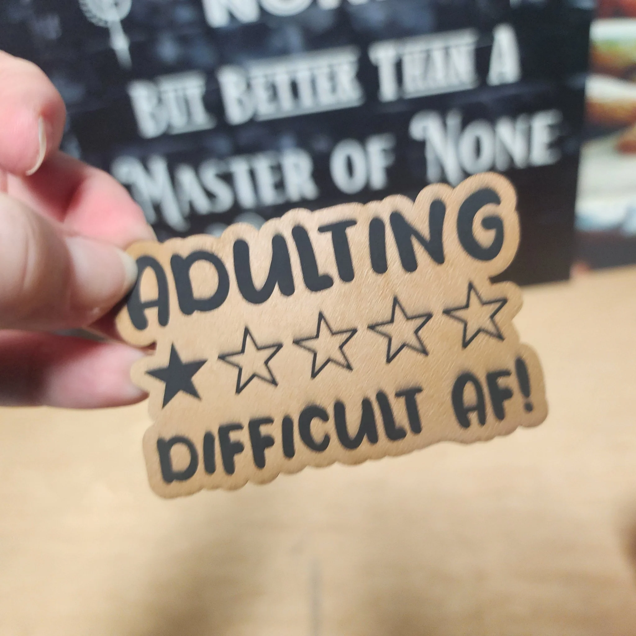 Adulting is Hard AF! Engraved Leatherette Hat Patch - MR01 (Choose Your Color) - Image 3