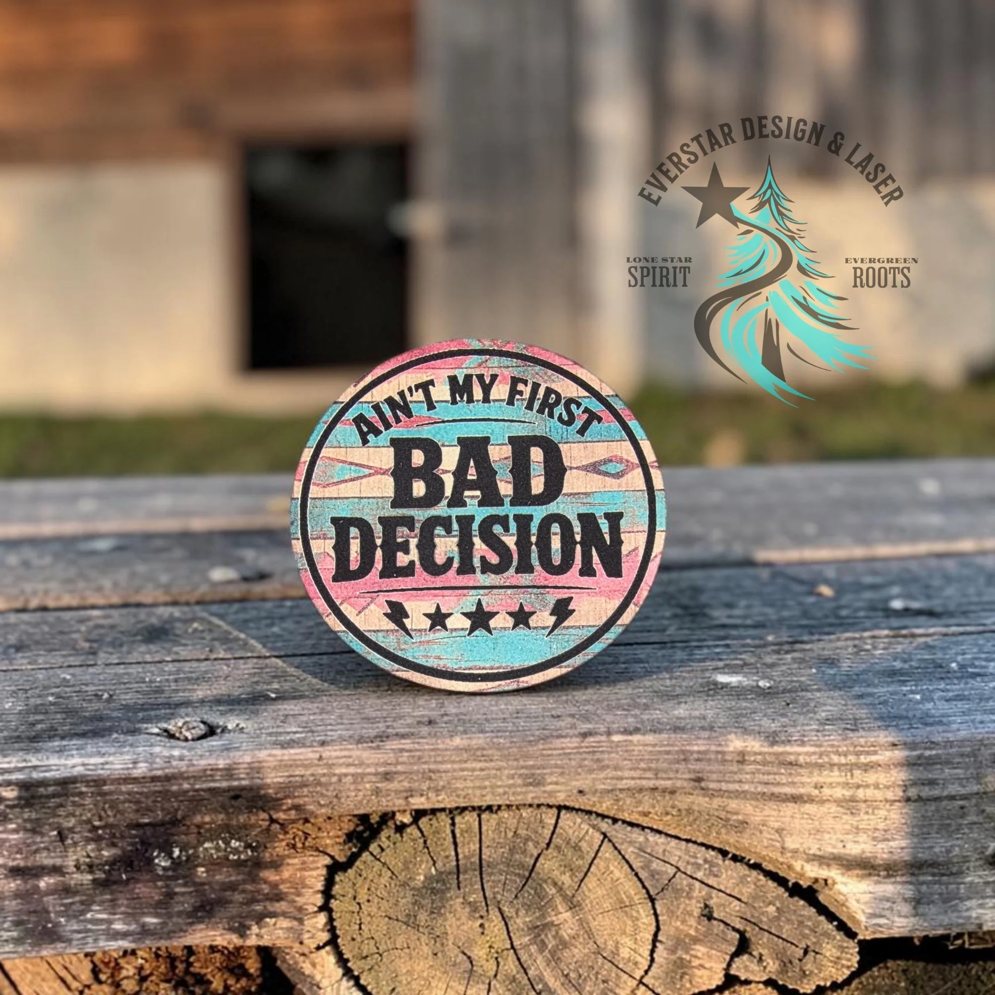 Ain’t My First Bad Decision UV Printed Retro Rodeo Patch