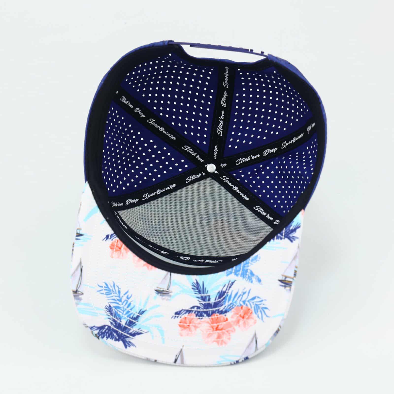 baby blue front with palms and navy blue back - Image 2