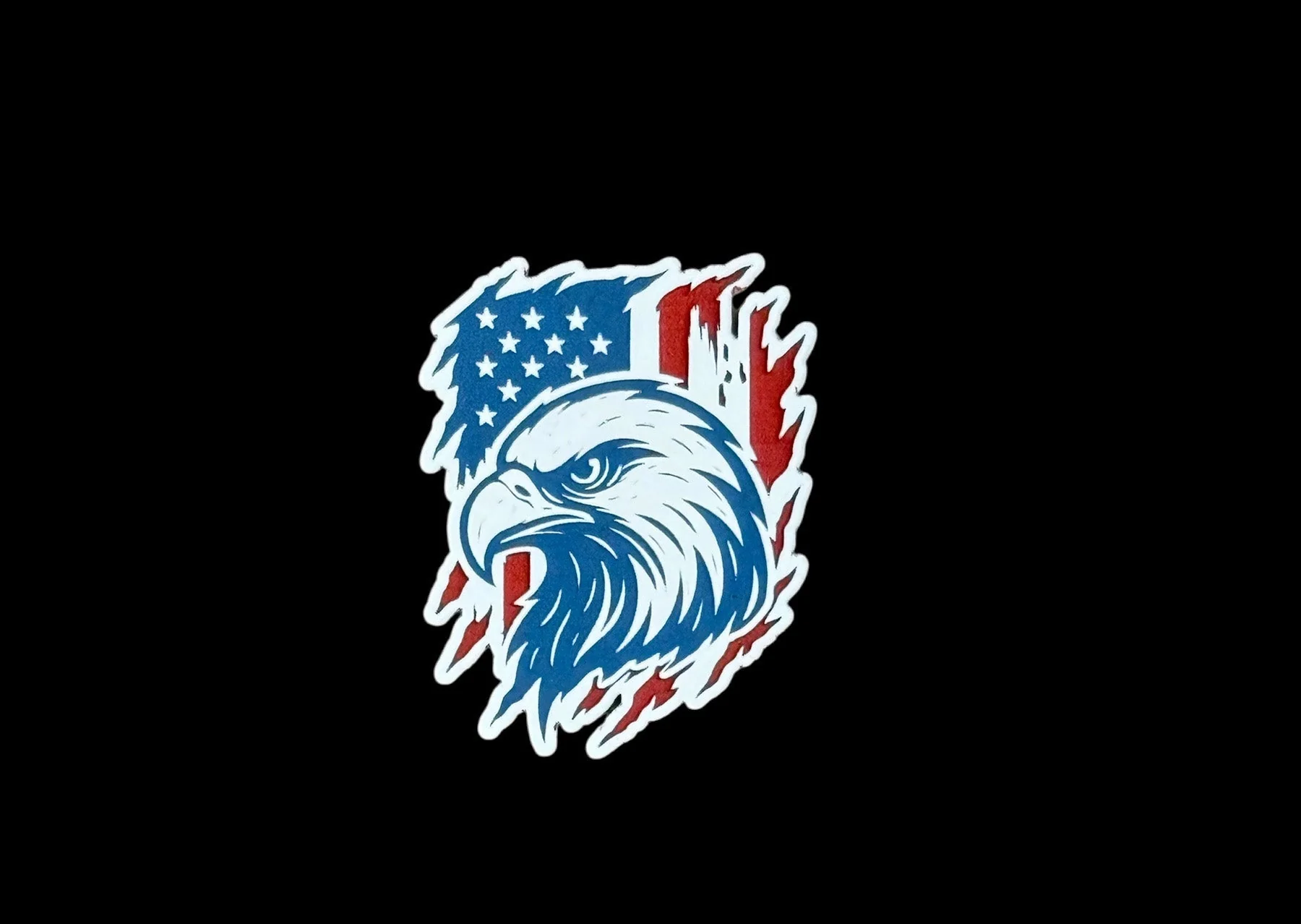 Bald Eagle on American Flag Acrylic Hat Patch - 2 Colors Available - Image 2