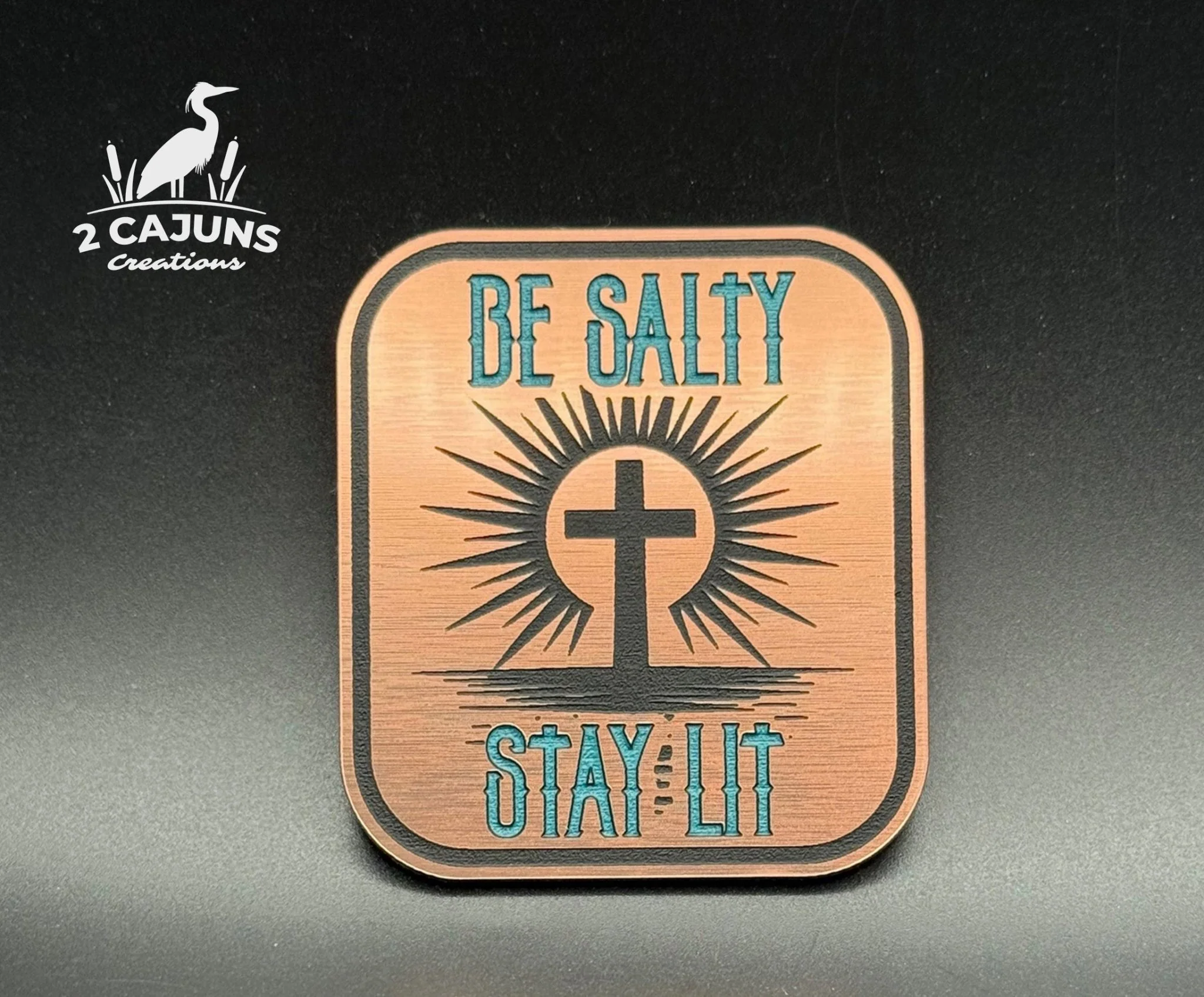 Be Salty Stay Lit Acrylic Hat Patch - 2 Colors Available - Image 2