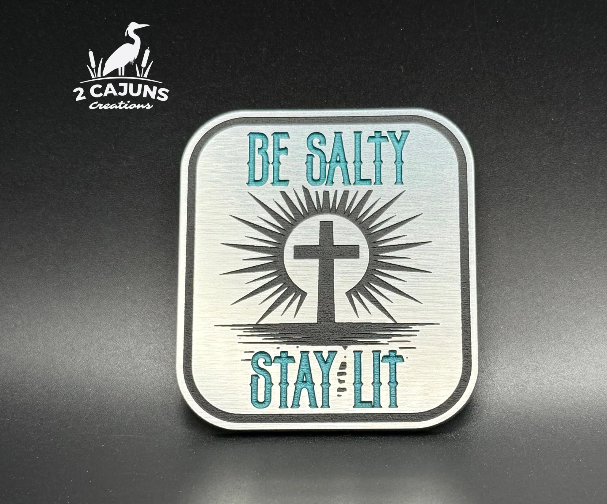 Be Salty Stay Lit Acrylic Hat Patch - 2 Colors Available - Image 4