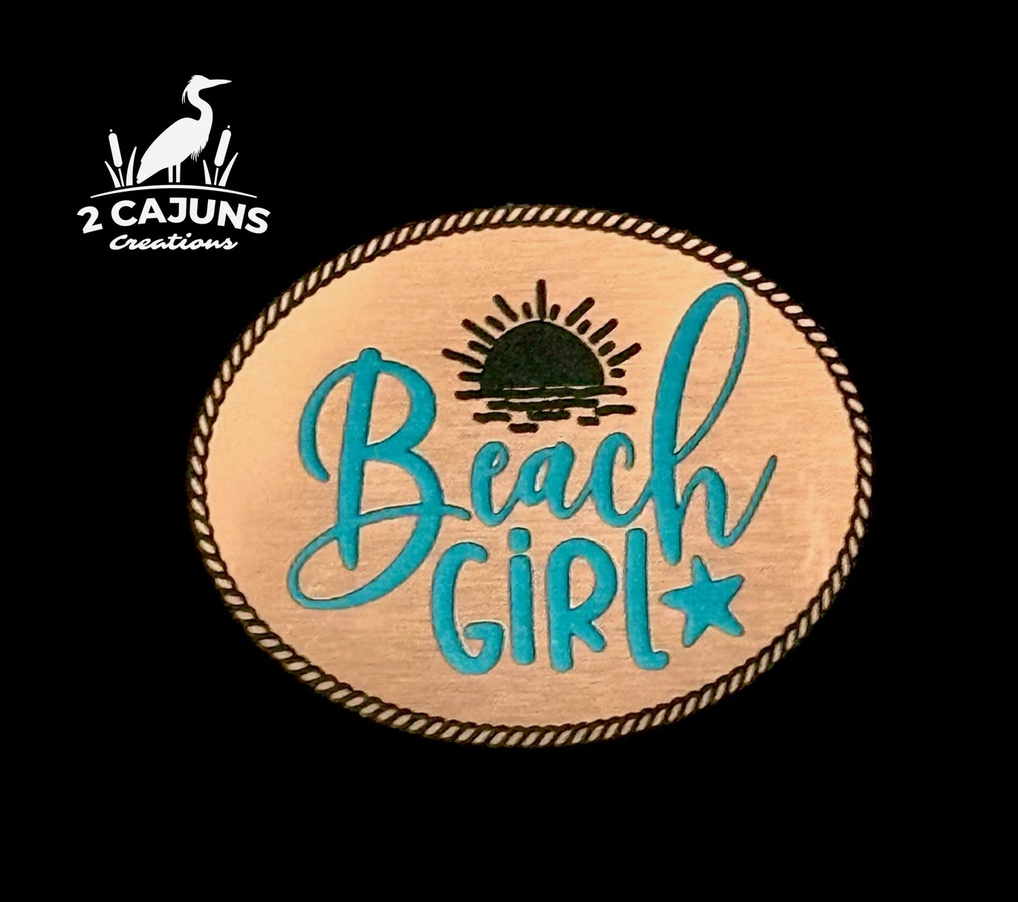 Beach Girl Acrylic Hat Patch - Copper or Stainless - Image 2