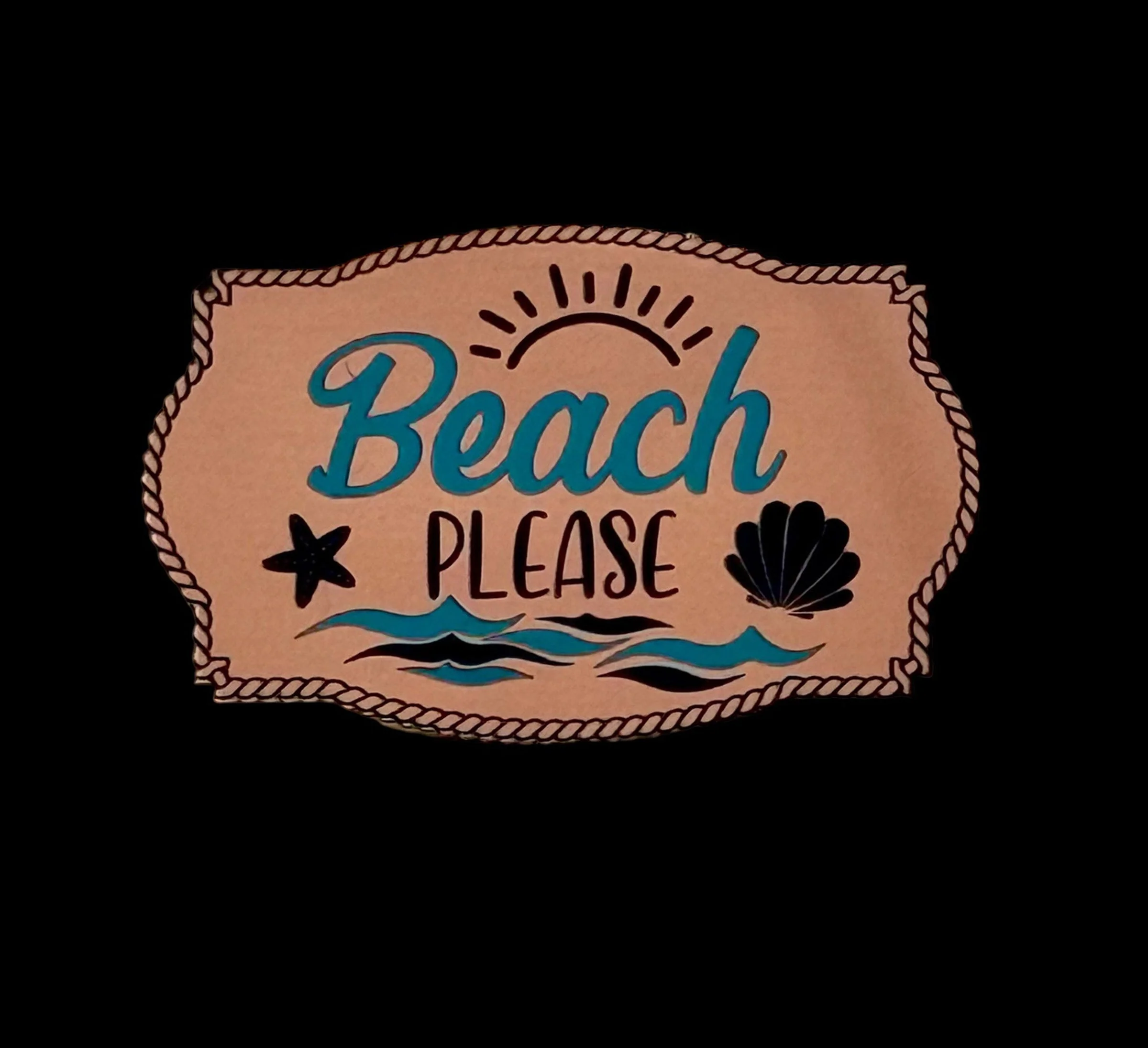 Beach Please Tri-Layer Acrylic Hat Patch - Image 2
