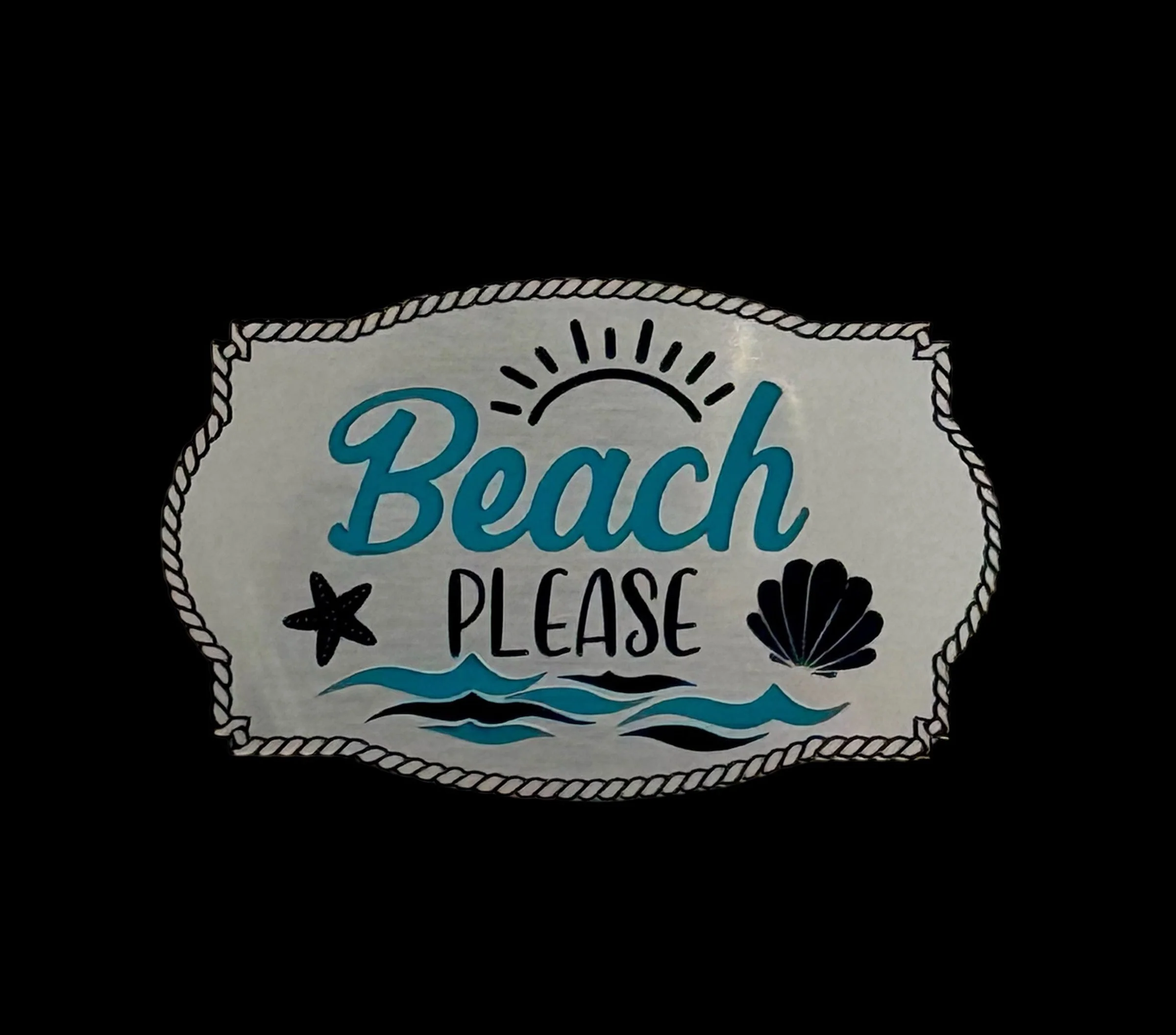 Beach Please Tri-Layer Acrylic Hat Patch - Image 3