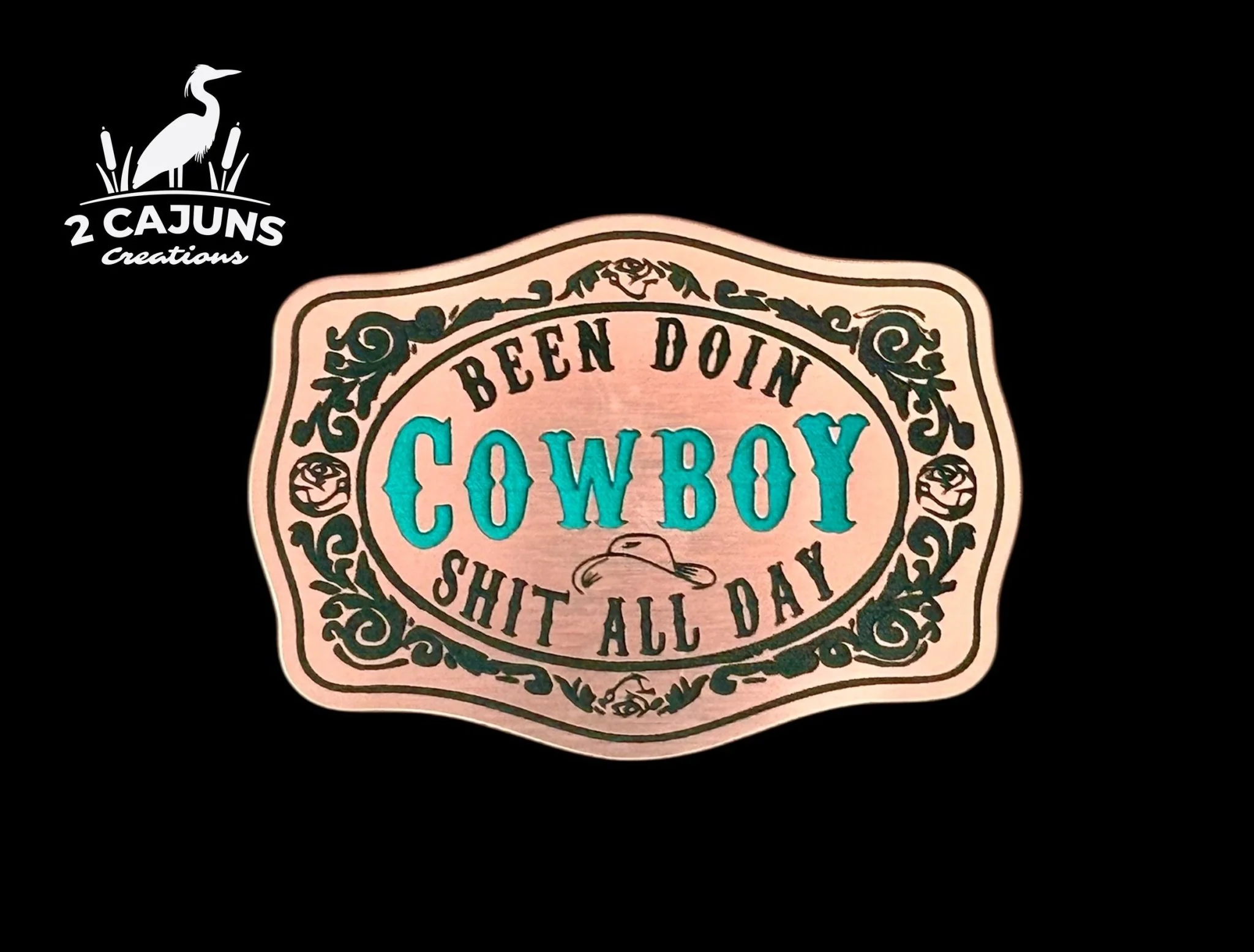 Been Doin Cowboy Shit All Day Acrylic Hat Patch - 2 Colors Available - Image 2