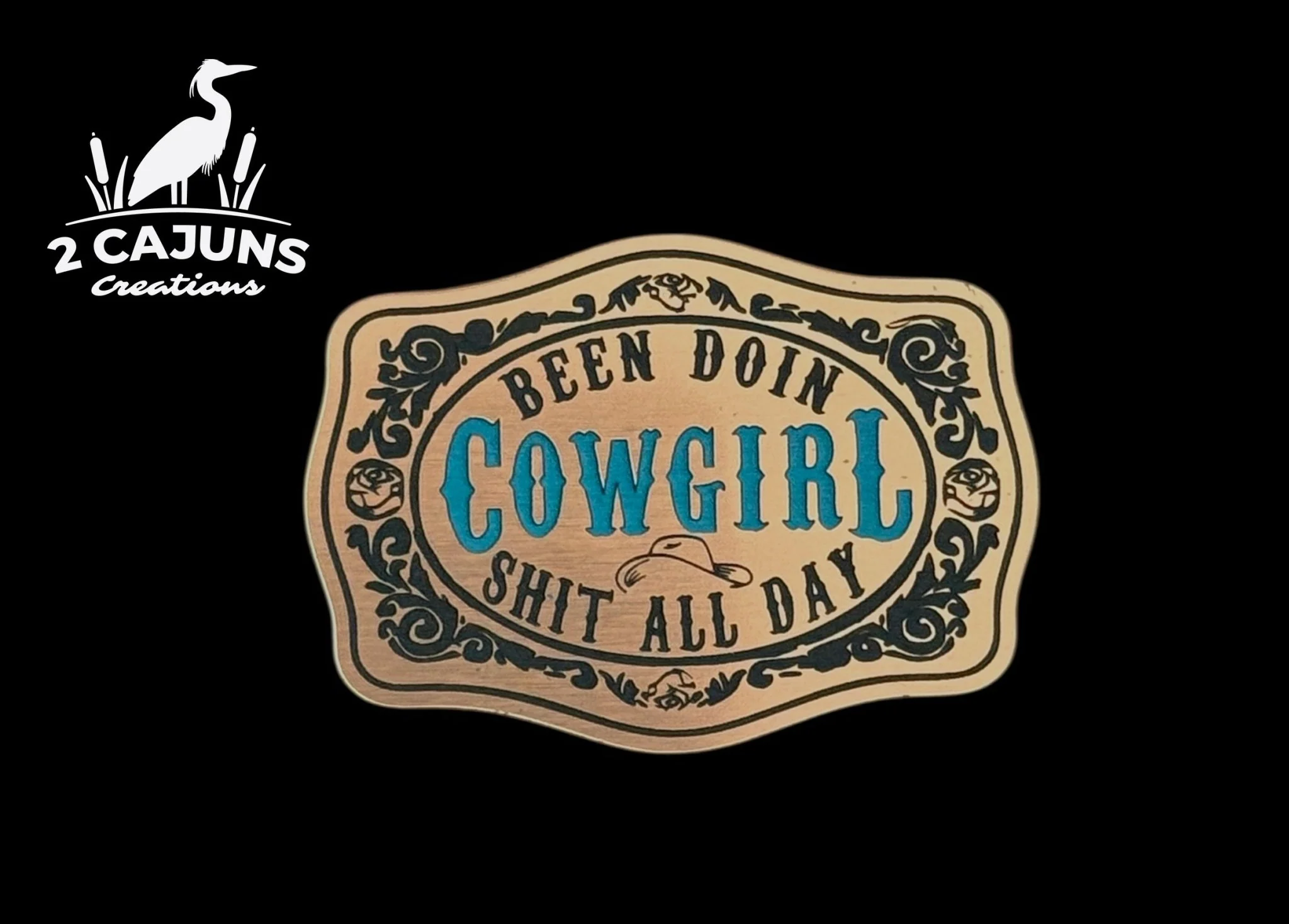 Been Doin Cowgirl Shit All Day Acrylic Hat Patch - 2 Colors Available - Image 2