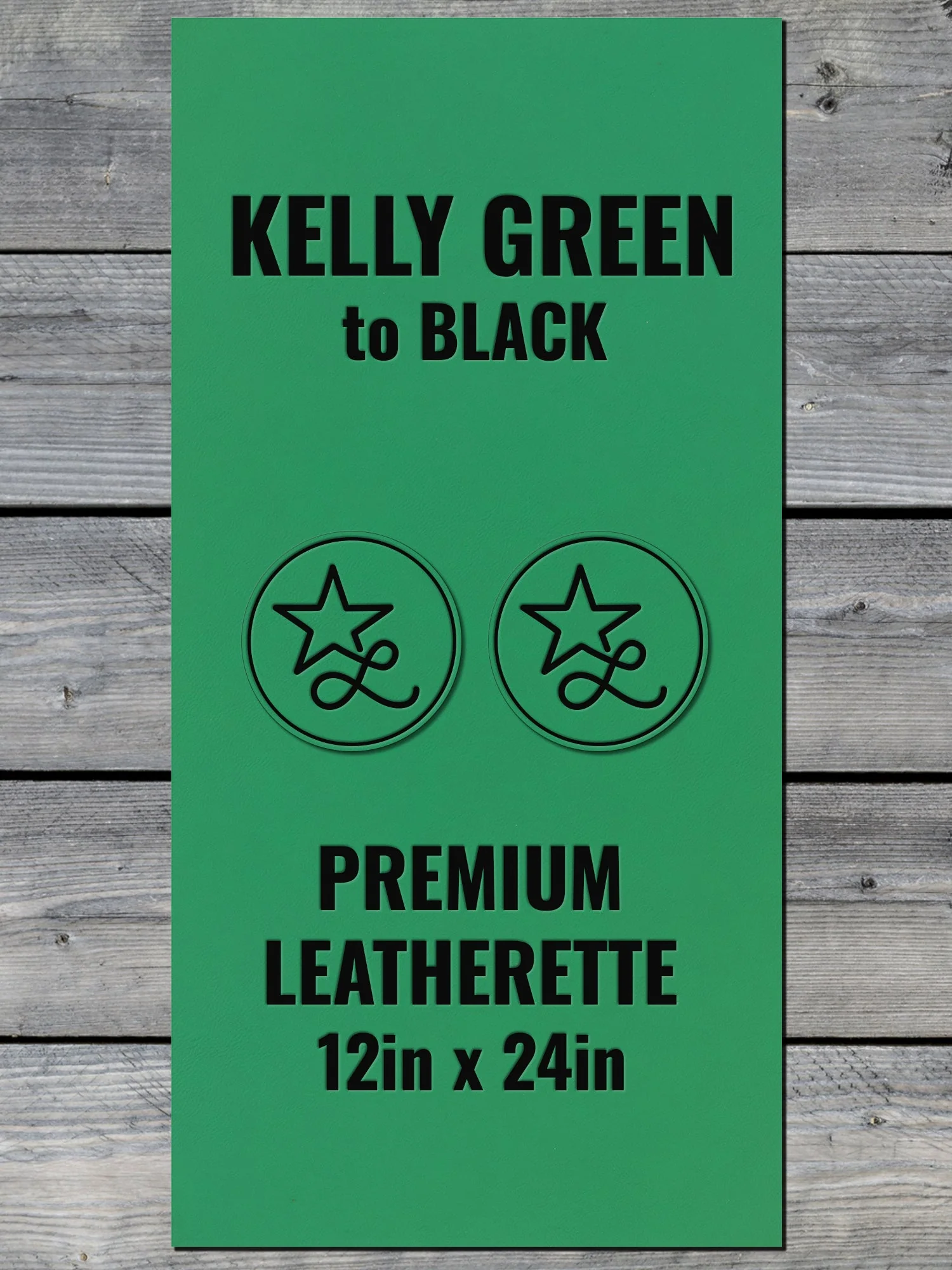 BLEMISHED Kelly Green / Black Durra-Bull Premium Leatherette® Sheets (12x24)