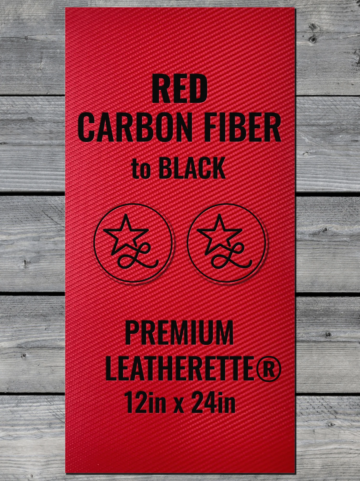 BLEMISHED Red Carbon Fiber / Black Durra-Bull Premium Leatherette® Sheets (12x24)