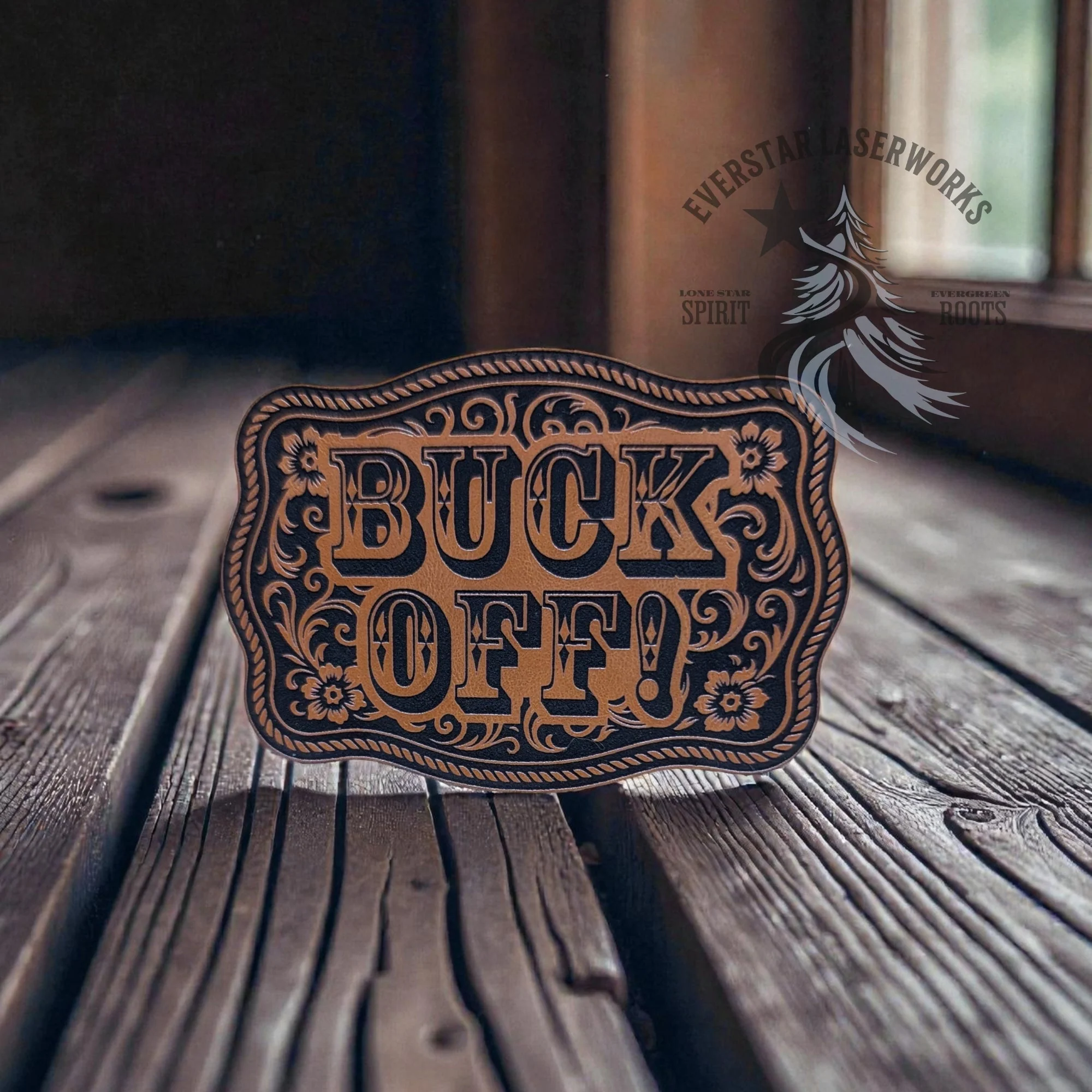Buck Off Buckle Leather Patch - Image 2