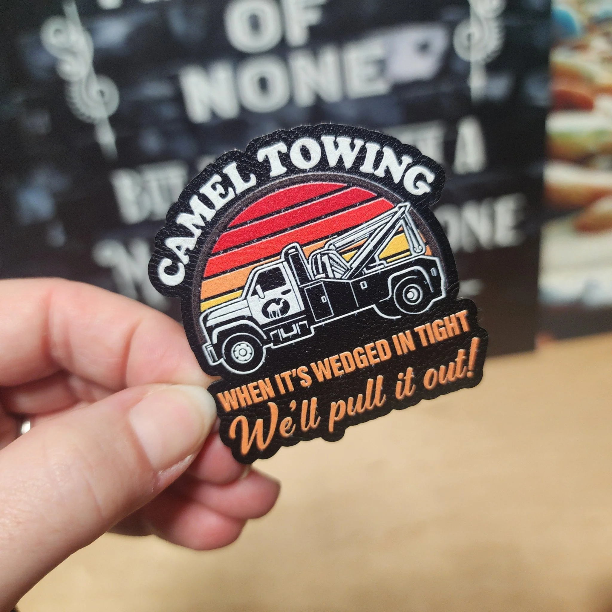 Camel Towing UV Printed Leatherette Hat Patch - MR01