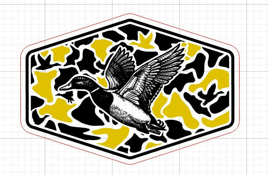 Camo Duck Hunting SVG - Laser Engraving File for Hat Patches - Image 2