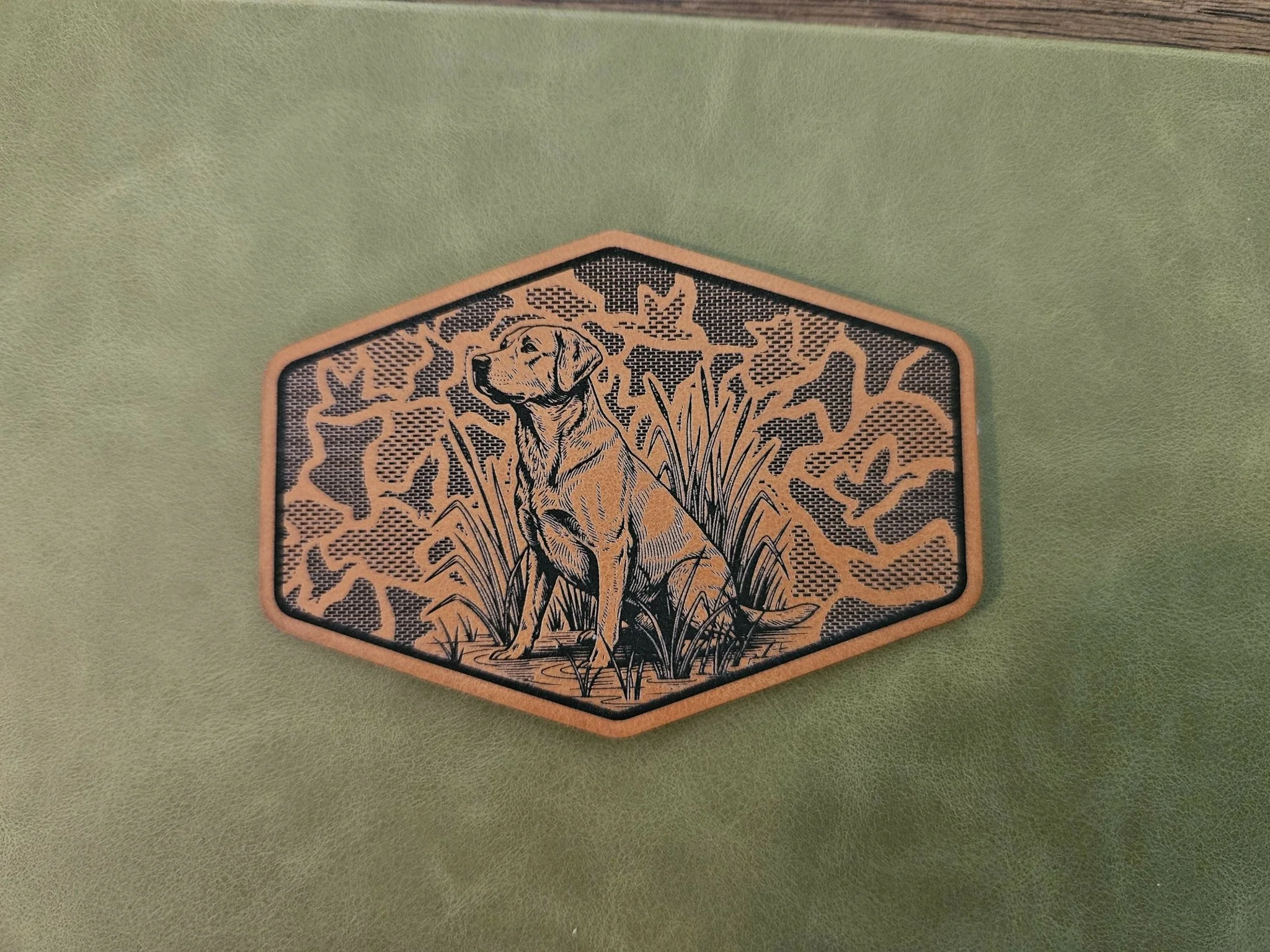 Camo Retriever Hunting Dog SVG - Laser Engraving File for Hat Patches - Image 3