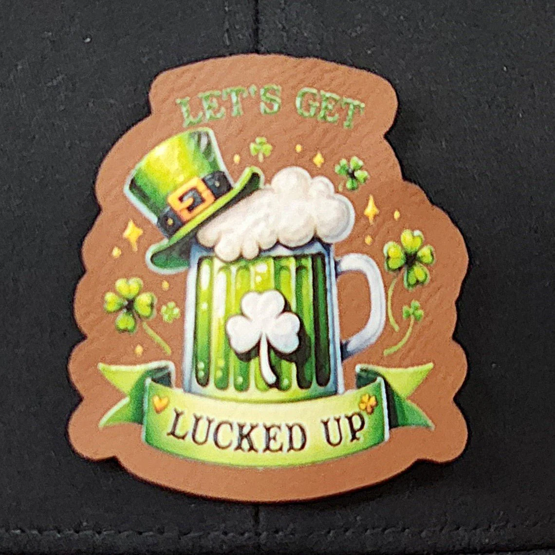 Celebrate St. Patrick's Day UV Printed Leatherette Hat Patch - MR01