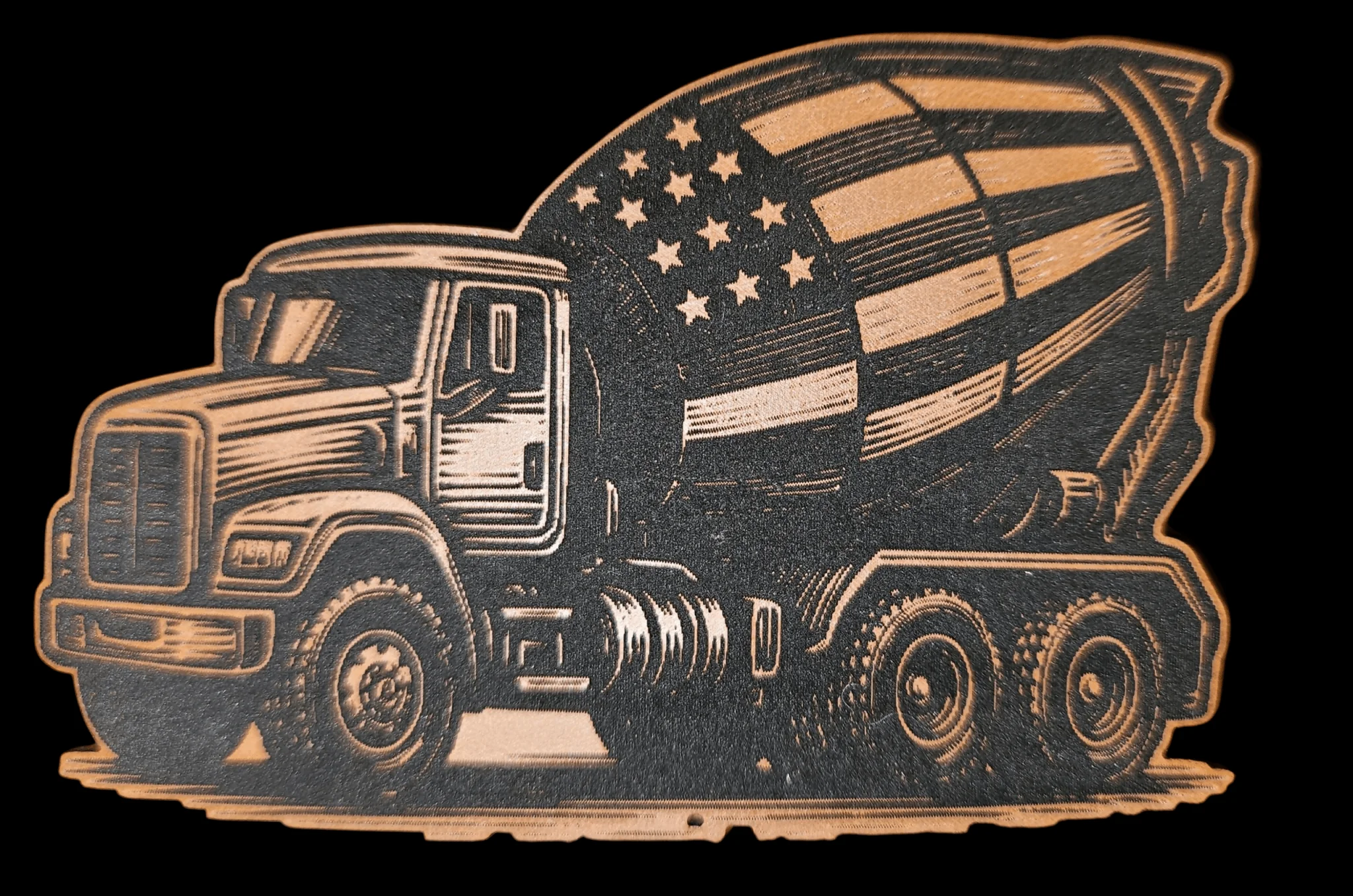 Cement Truck w/ American Flag