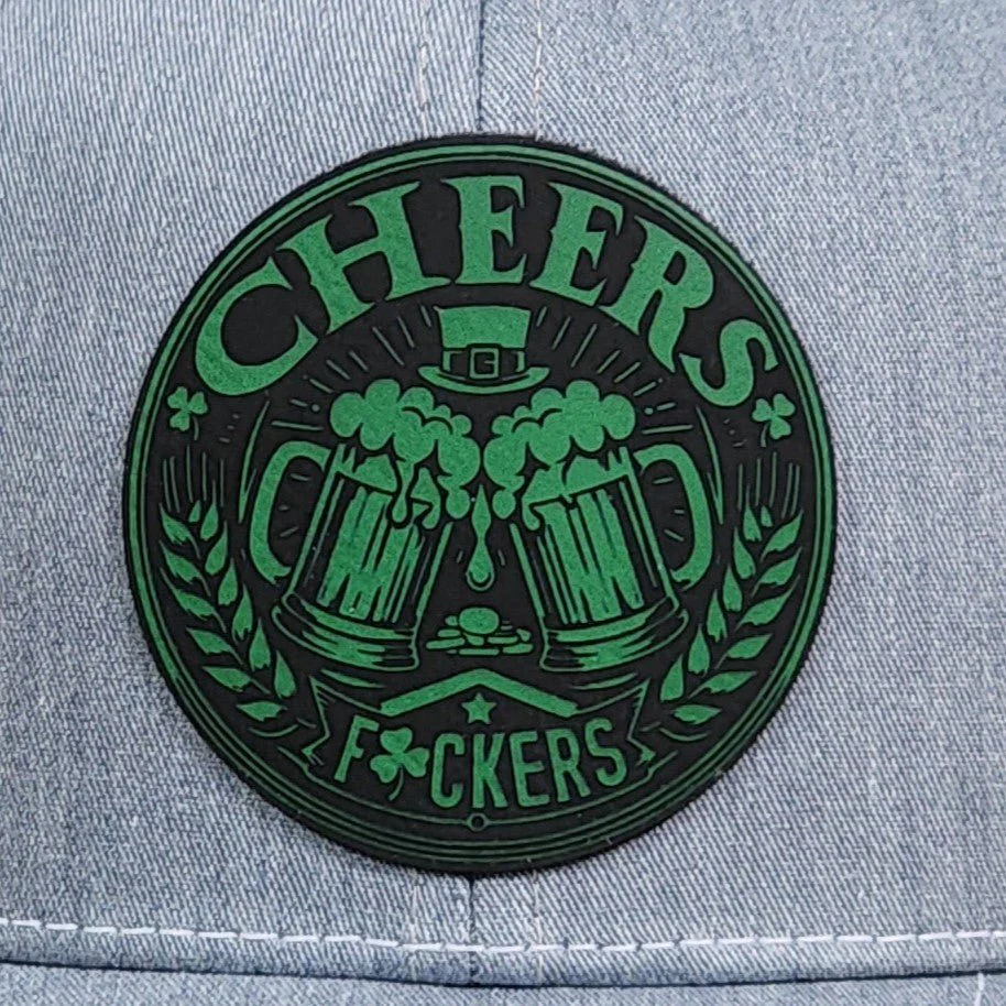 Cheers St Patrick's Engraved Leatherette Hat Patch - MR01