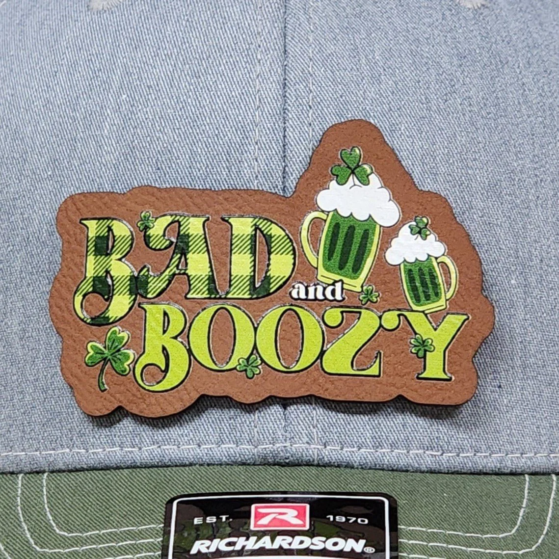 Cheers to Wild Shenanigans UV Printed Leatherette Hat Patch - MR01