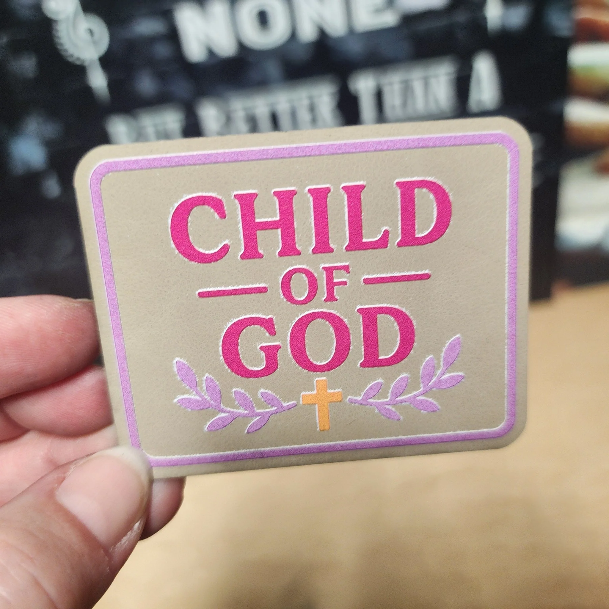 Child of God UV Printed Leatherette Hat Patch - MR01