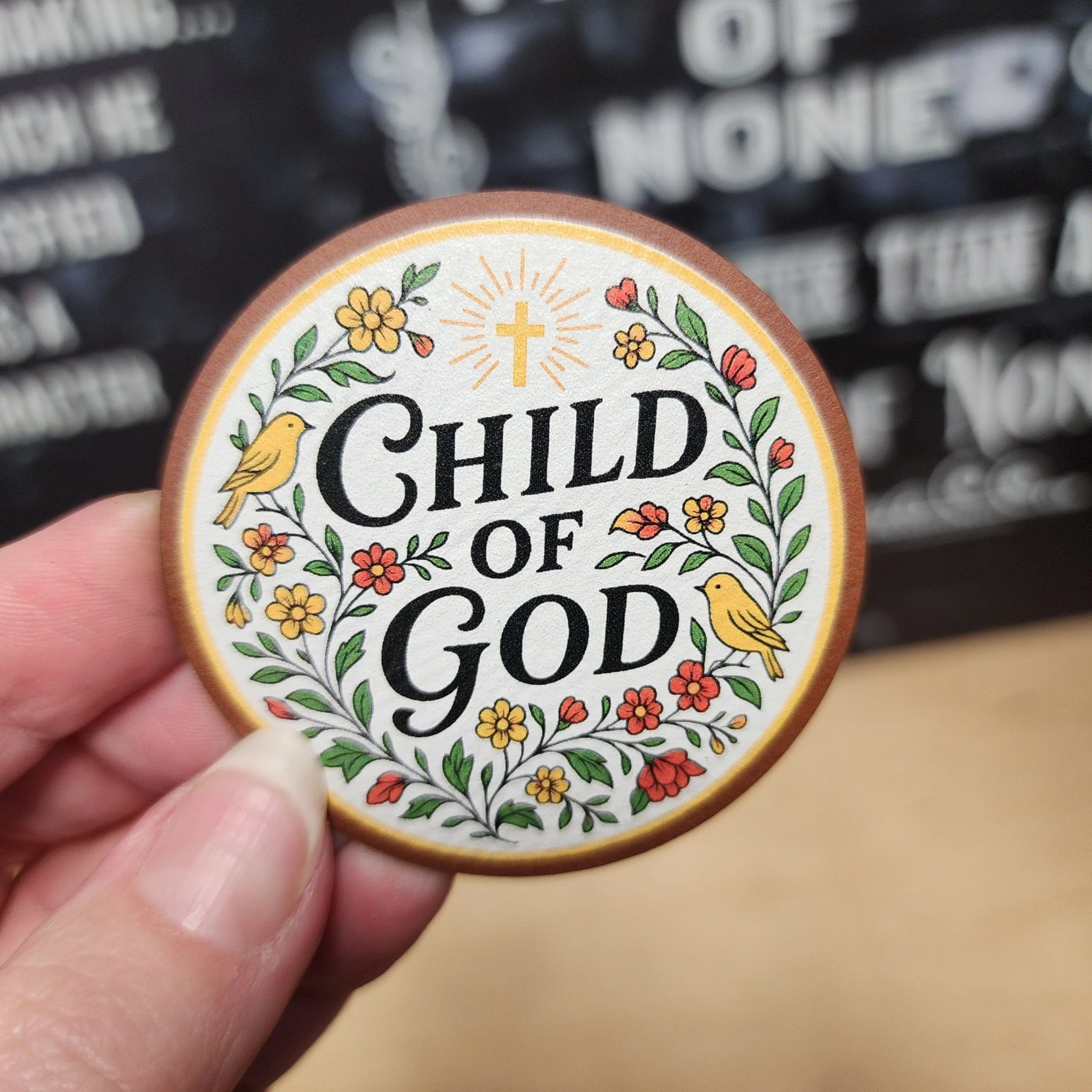 Child of God UV Printed Leatherette Hat Patch - MR01