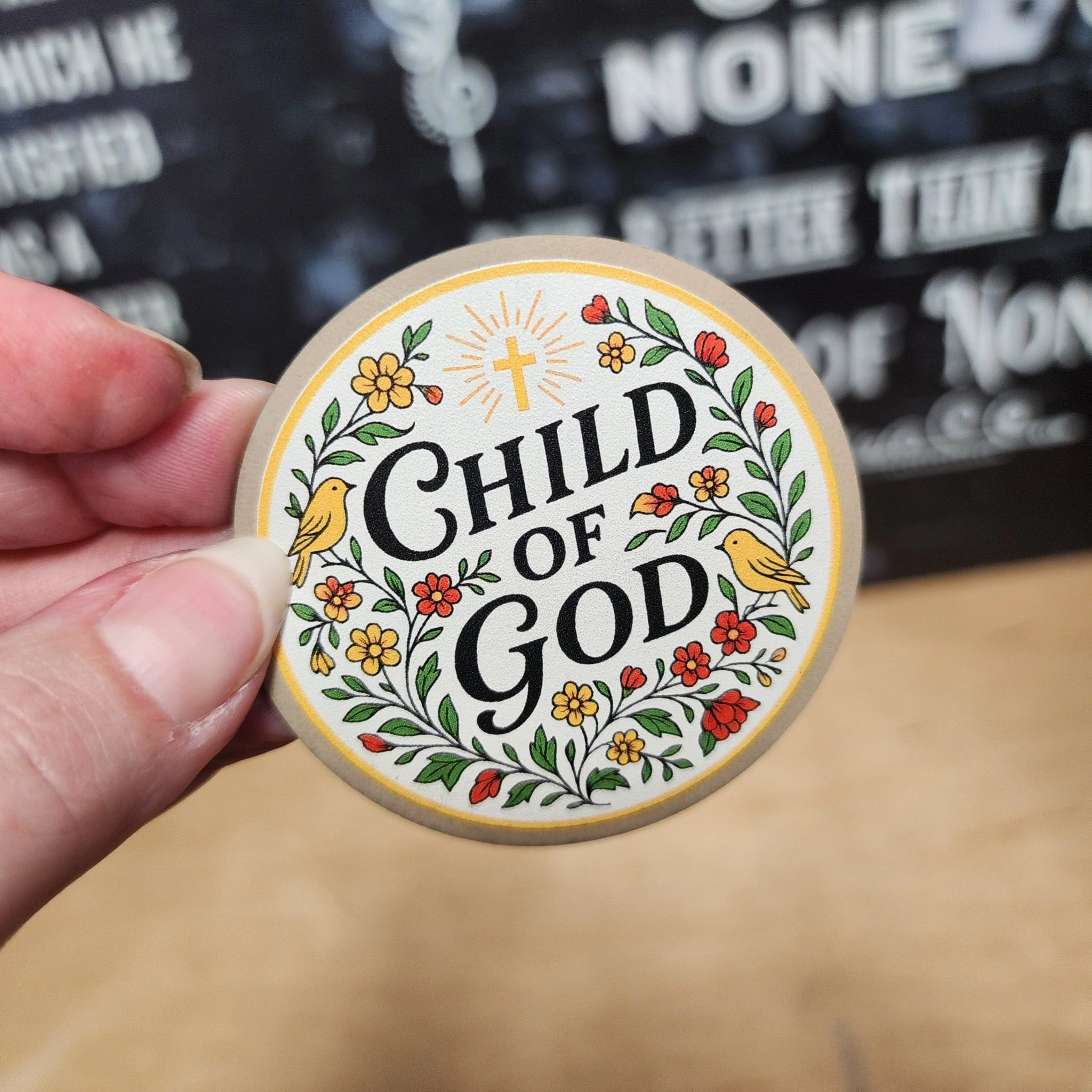 Child of God UV Printed Leatherette Hat Patch - MR01