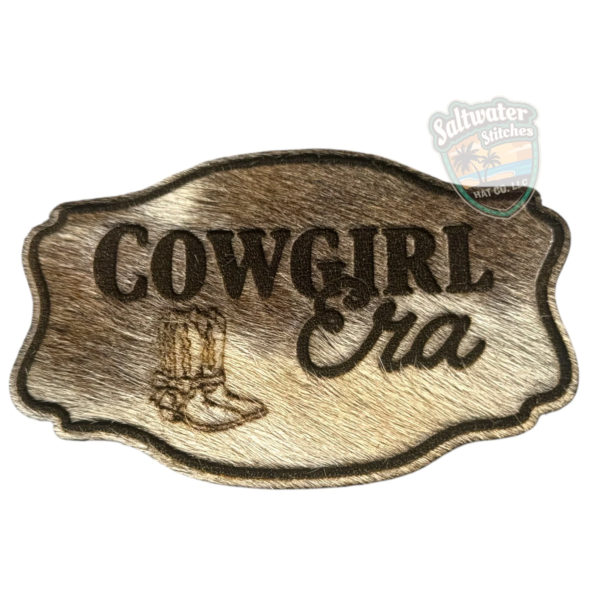 Cowhide Cowgirl Era Buckle