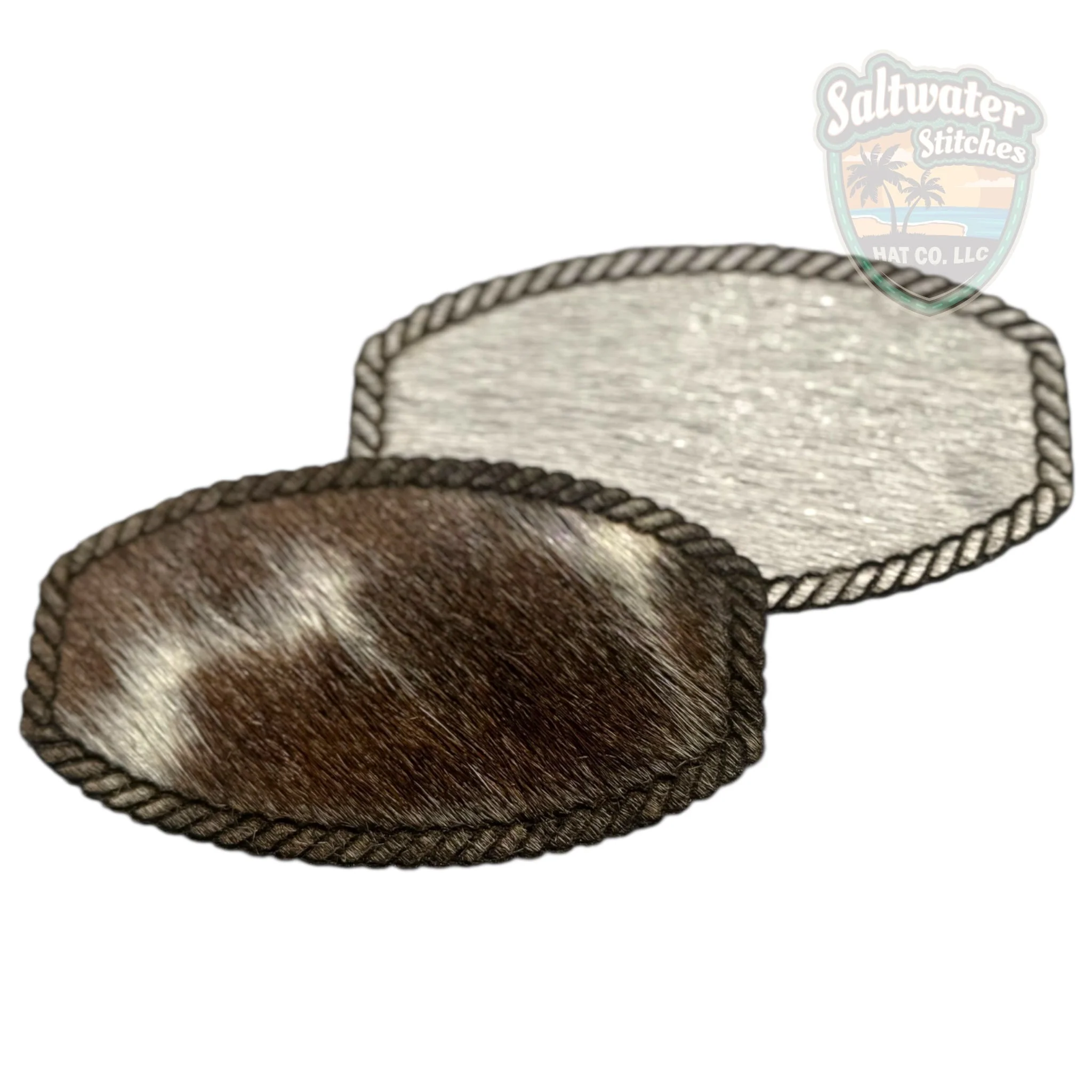 Cowhide Squared Oval Rope Border