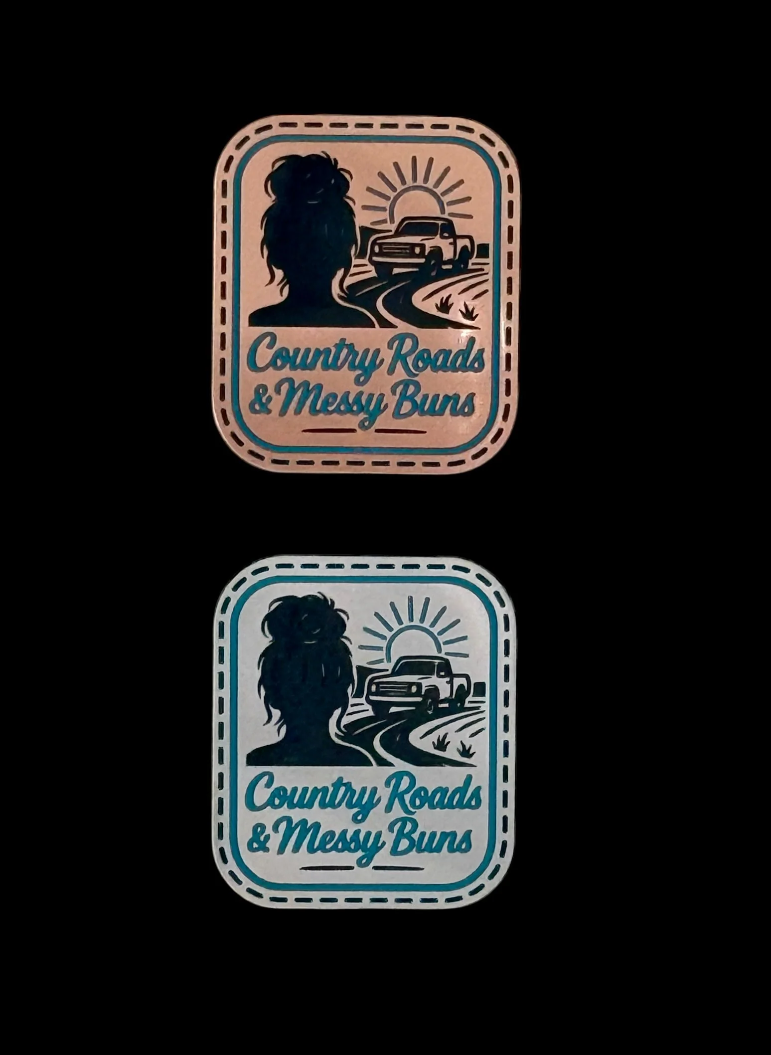 Country Roads and Messy Buns Acrylic Laser Engraved Hat Patch