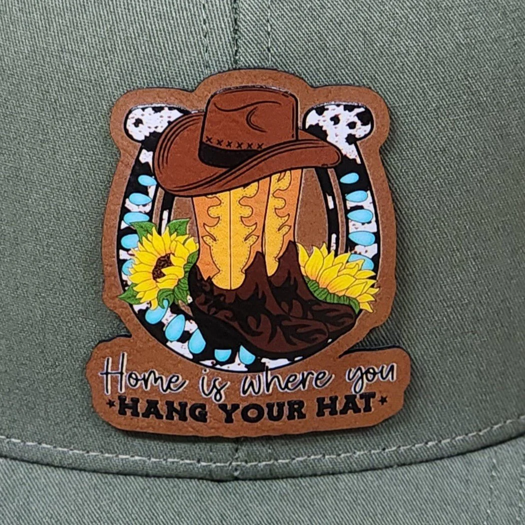 Cowboy Spirit UV Printed Leatherette Hat Patch - MR01