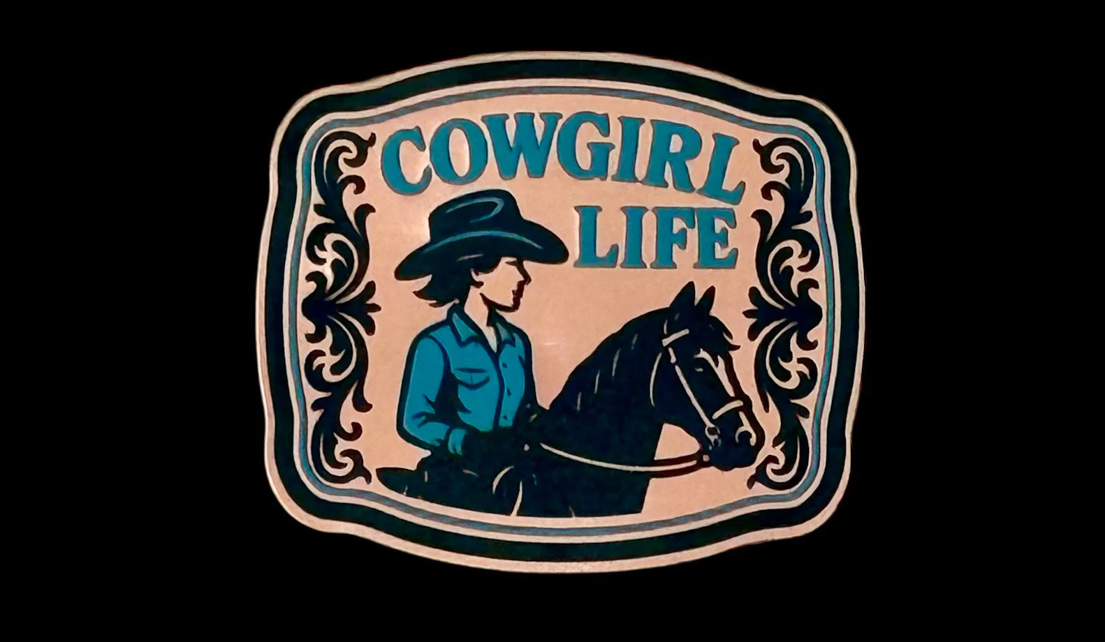 Cowgirl Life Acrylic Laser Engraved Hat Patch - Image 2