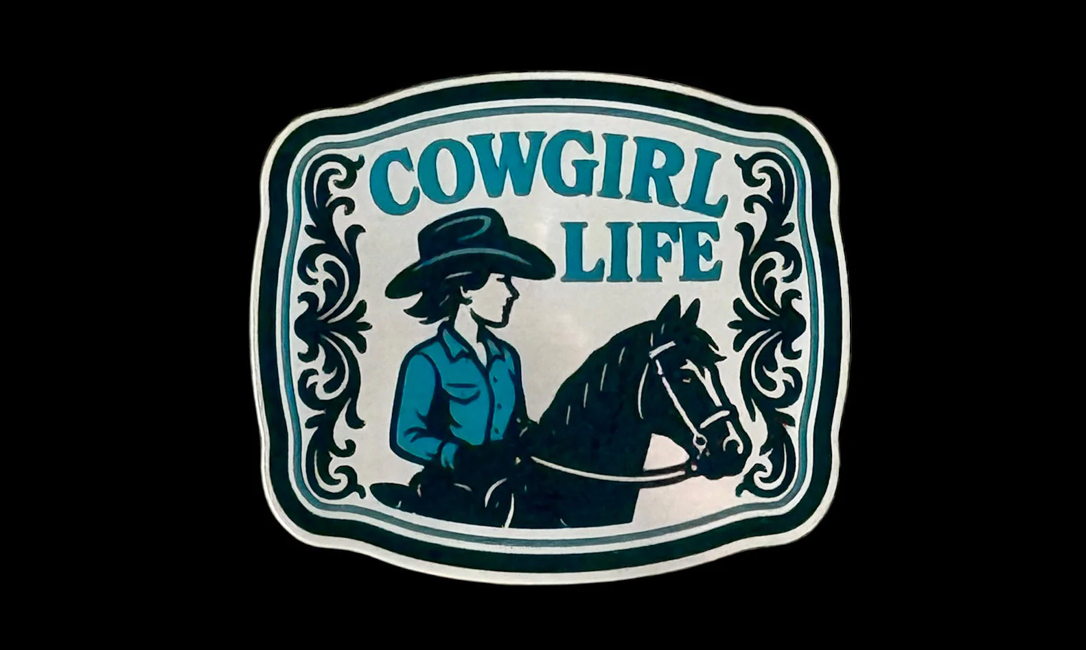 Cowgirl Life Acrylic Laser Engraved Hat Patch - Image 3