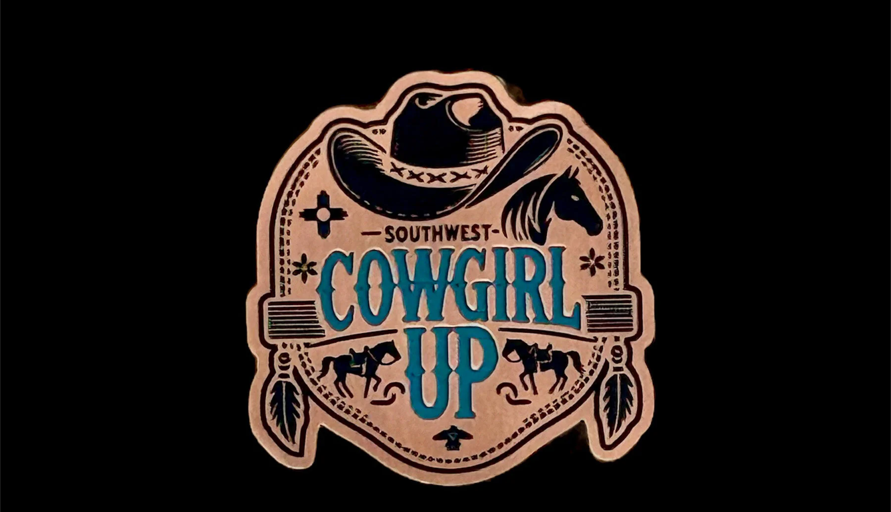 Cowgirl Up Acrylic Laser Engraved Hat Patch - Image 2