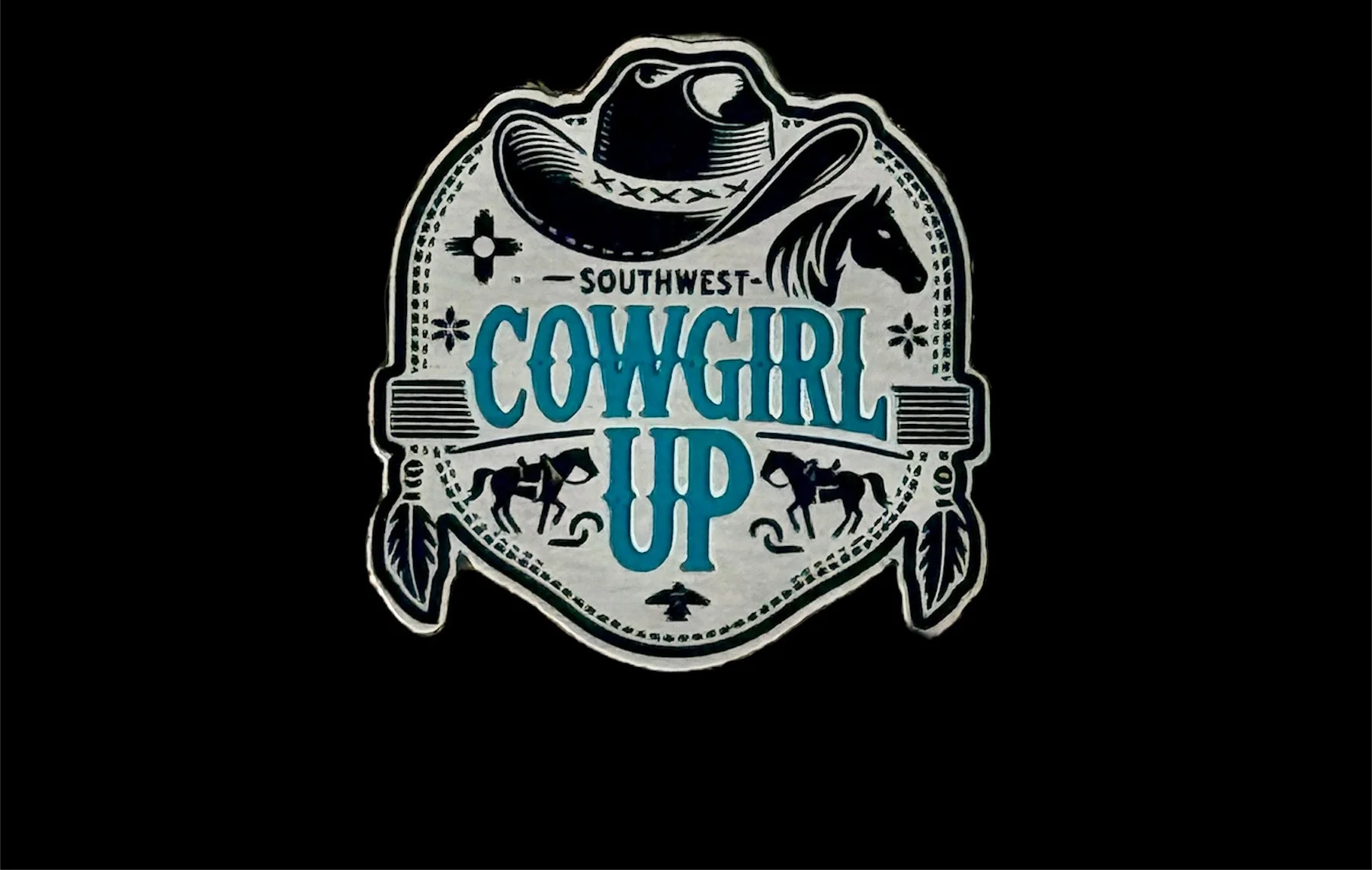 Cowgirl Up Acrylic Laser Engraved Hat Patch - Image 3