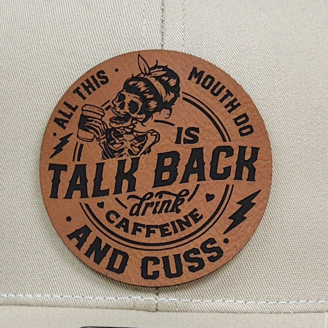 Cuss Engraved Leatherette Hat Patch - MR01