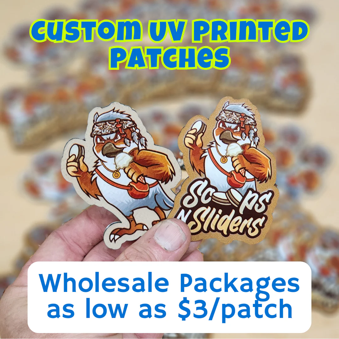 Custom UV Printed Leatherette Patches - Wholesale Packages - MR01
