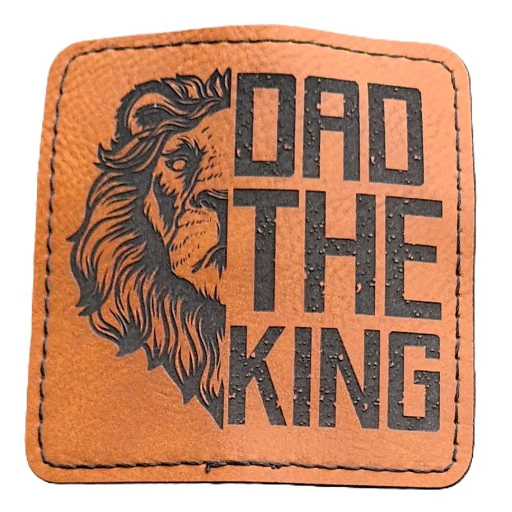 Dad the King Engraved Leatherette Hat Patch - MR01 - Image 2