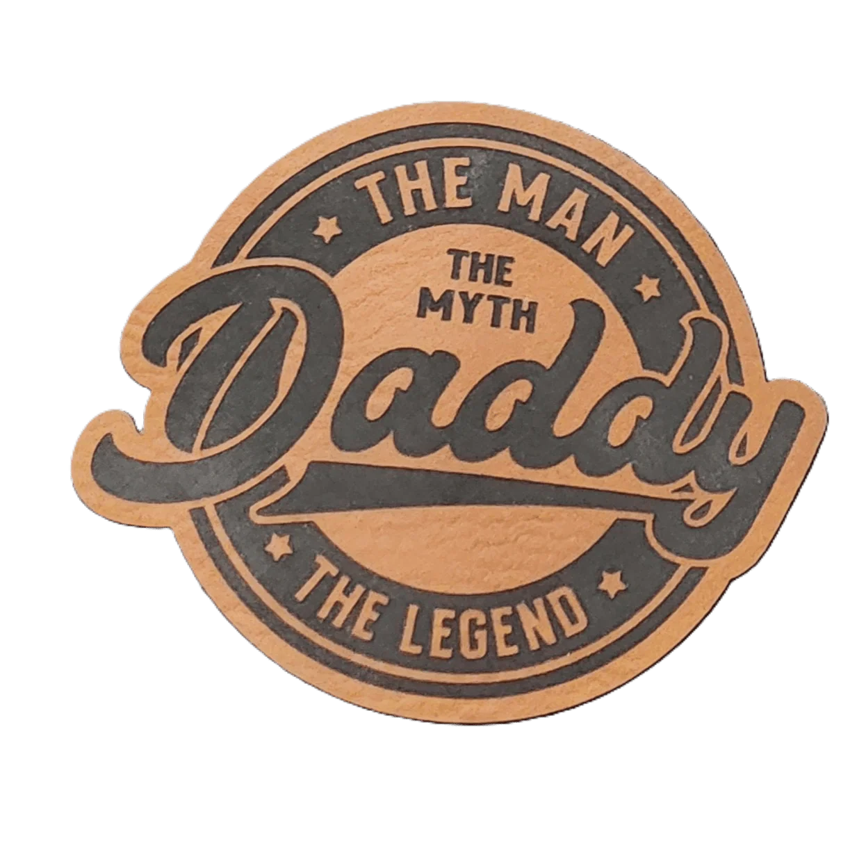 Daddy Dad Engraved Leatherette Hat Patch - MR01 - Image 2