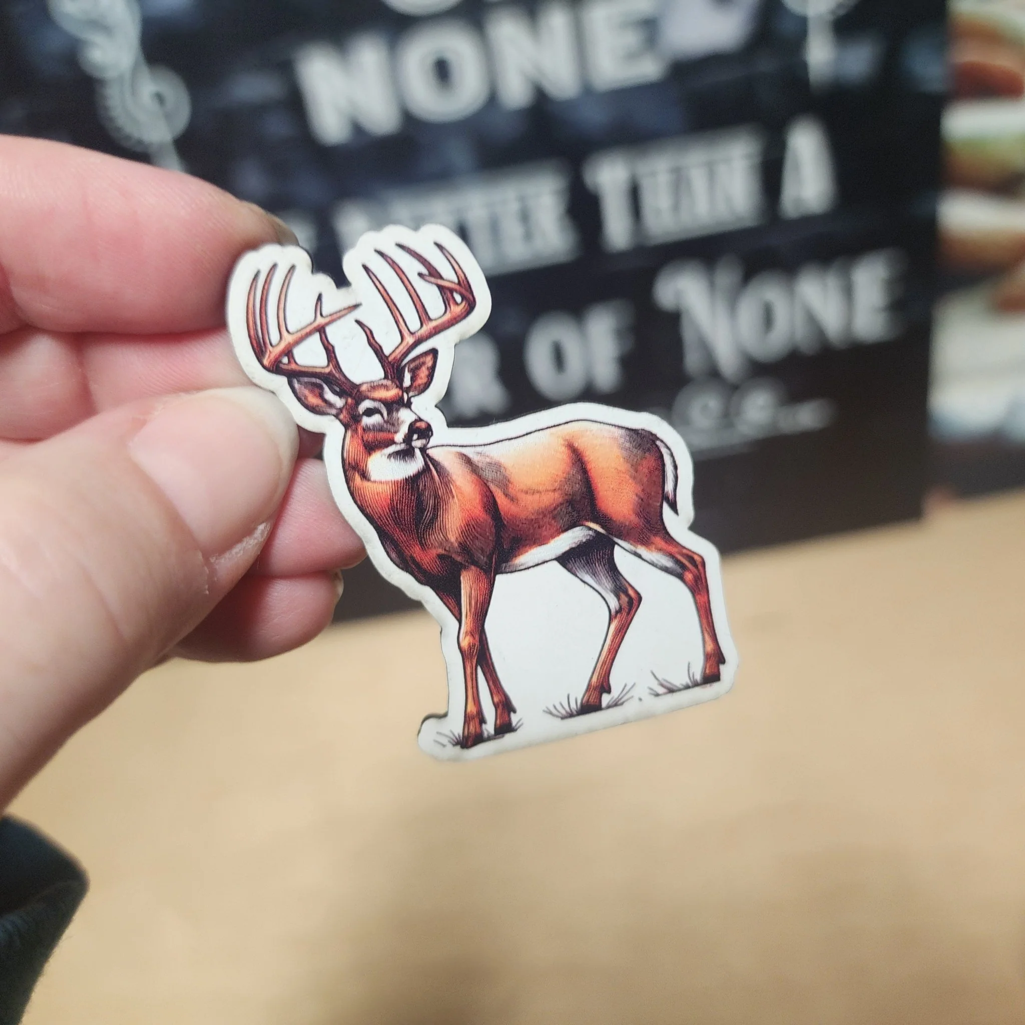 Deer Stag UV Printed Leatherette Hat Patch - MR01